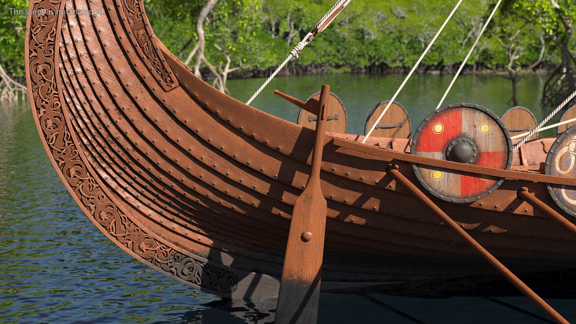 3D Viking Drakkar Rigged
