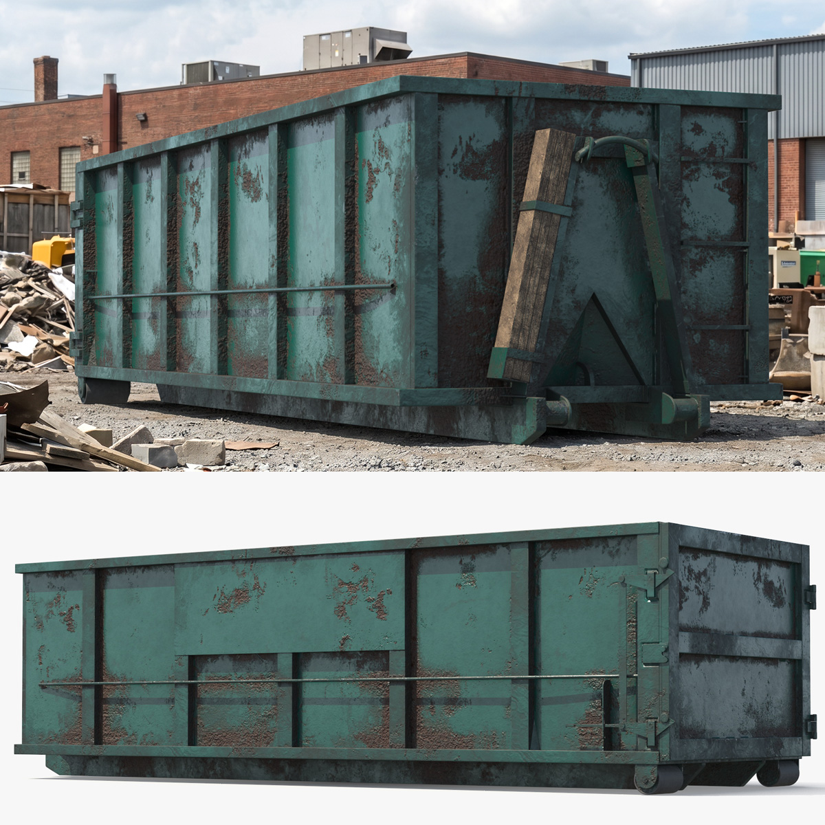 Old Top Waste Container 30 Yard Dirty
