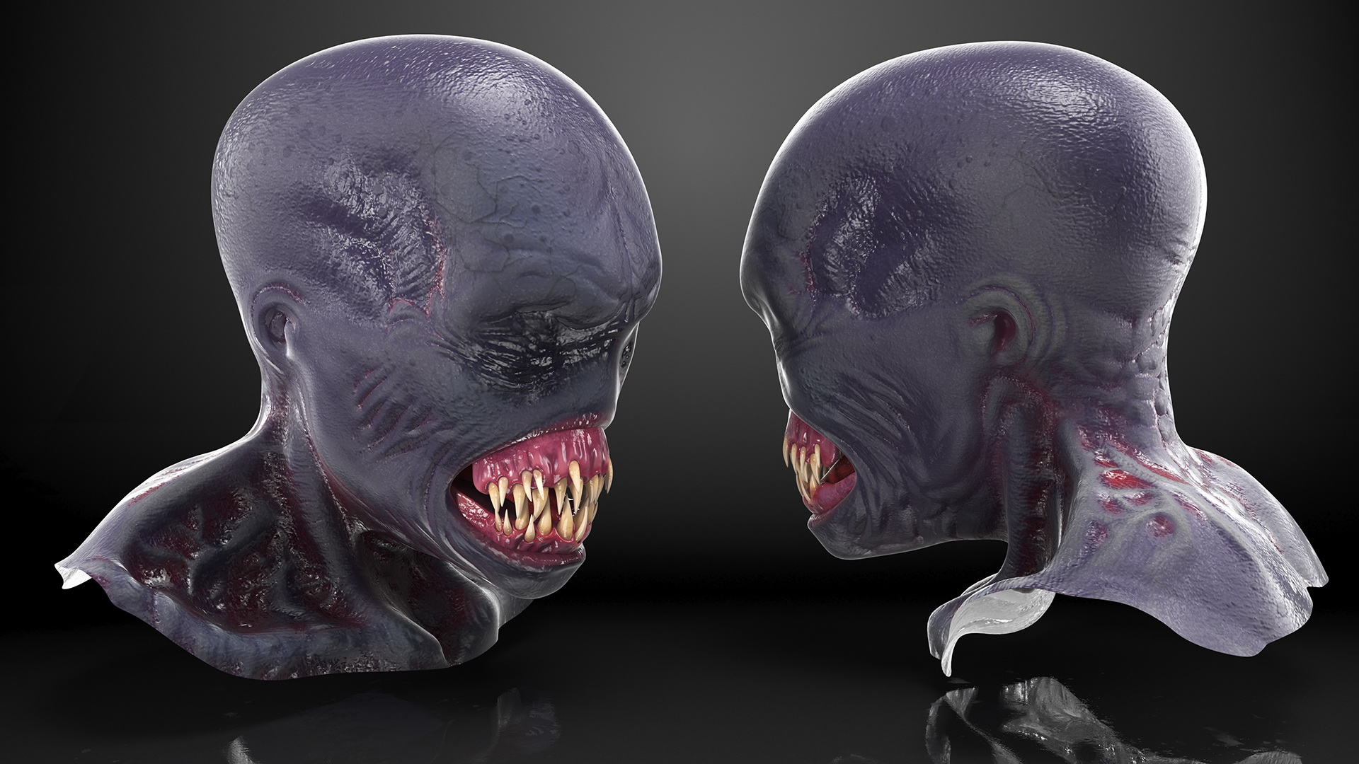 Scary Creature Head 3D model