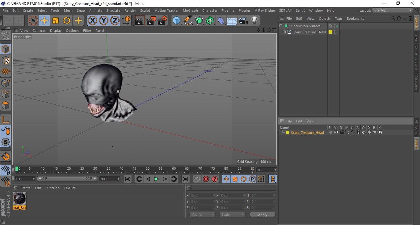 Scary Creature Head 3D model