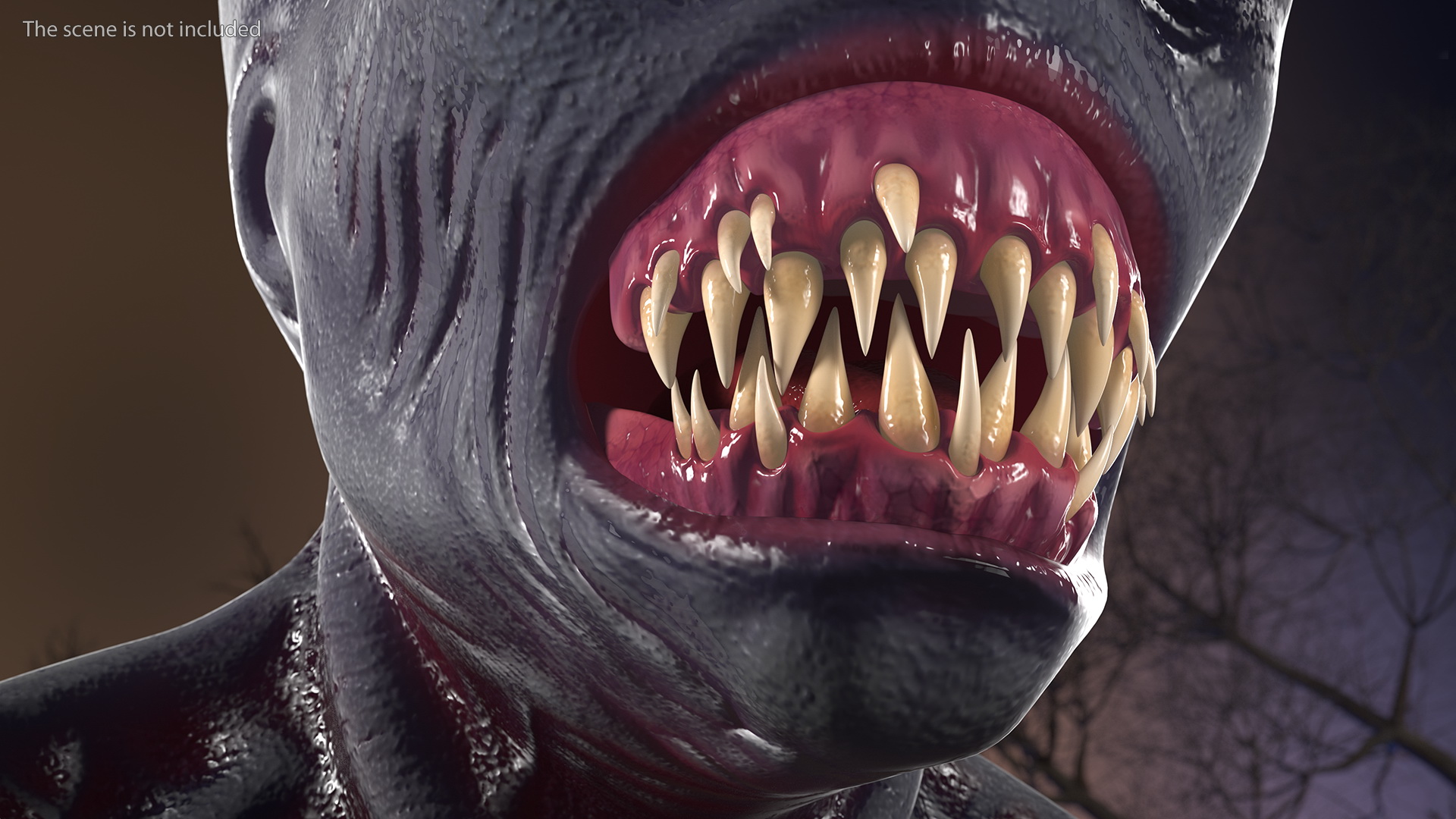 Scary Creature Head 3D model