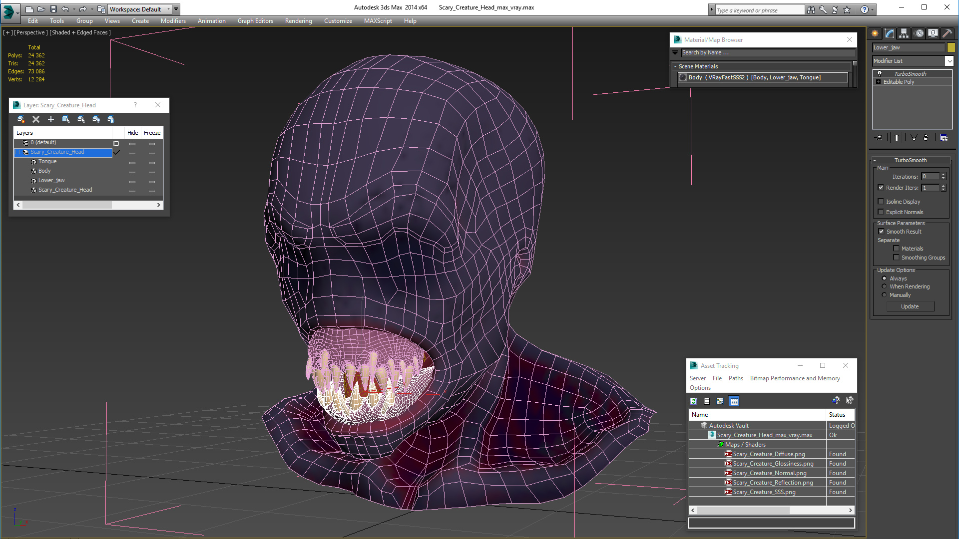 Scary Creature Head 3D model