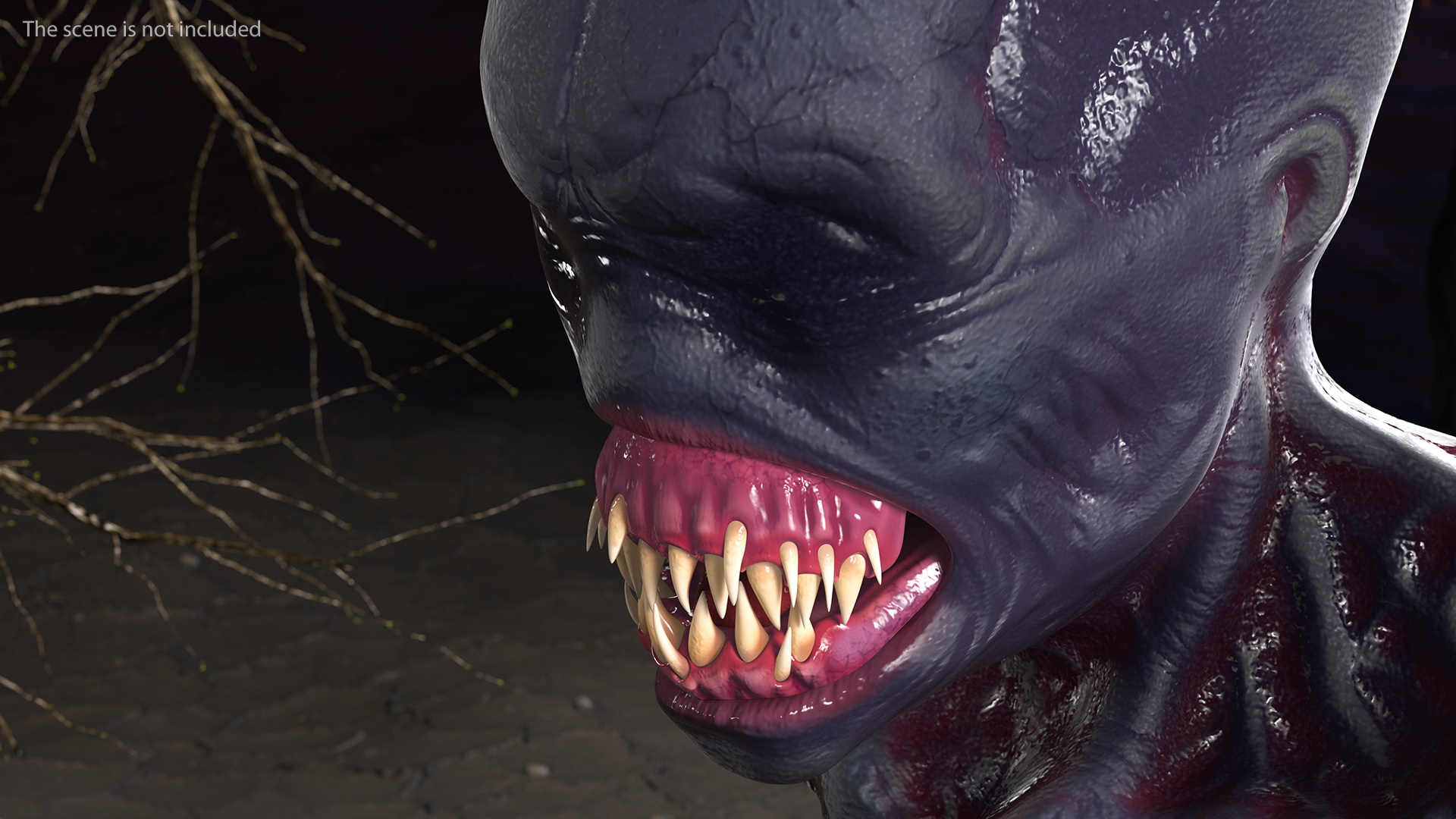 Scary Creature Head 3D model