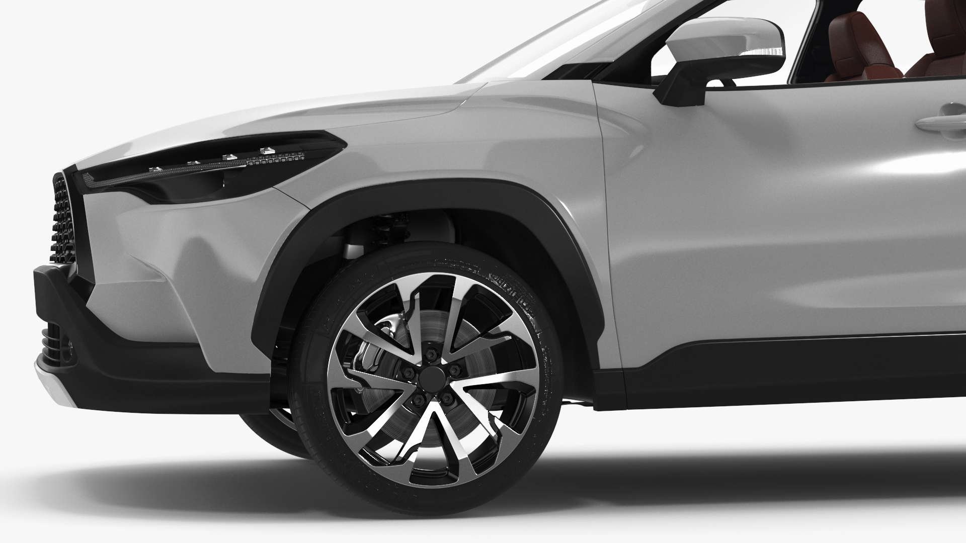 3D Vehicle Crossover Generic White Color Rigged for Maya model