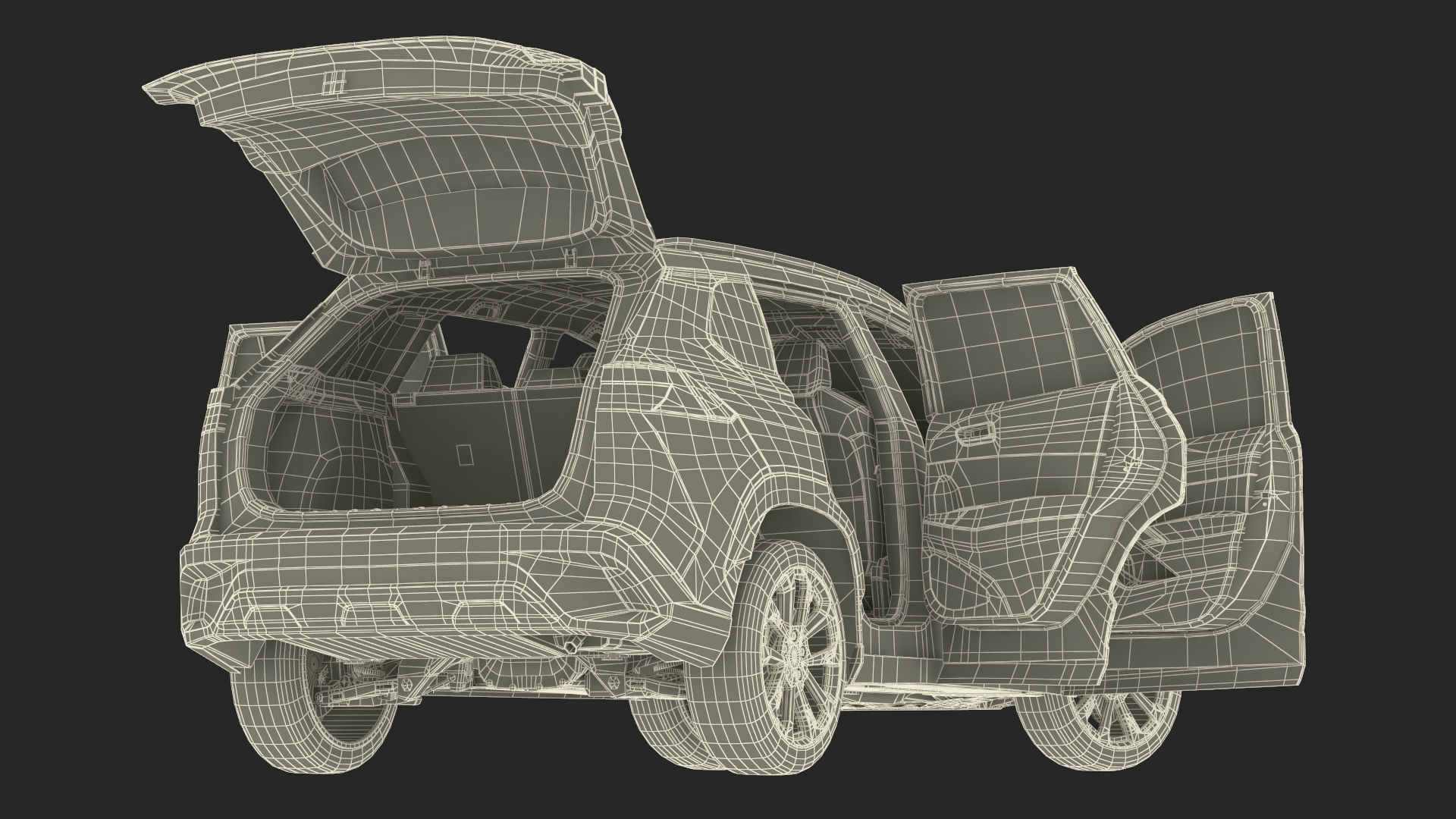3D Vehicle Crossover Generic White Color Rigged for Maya model