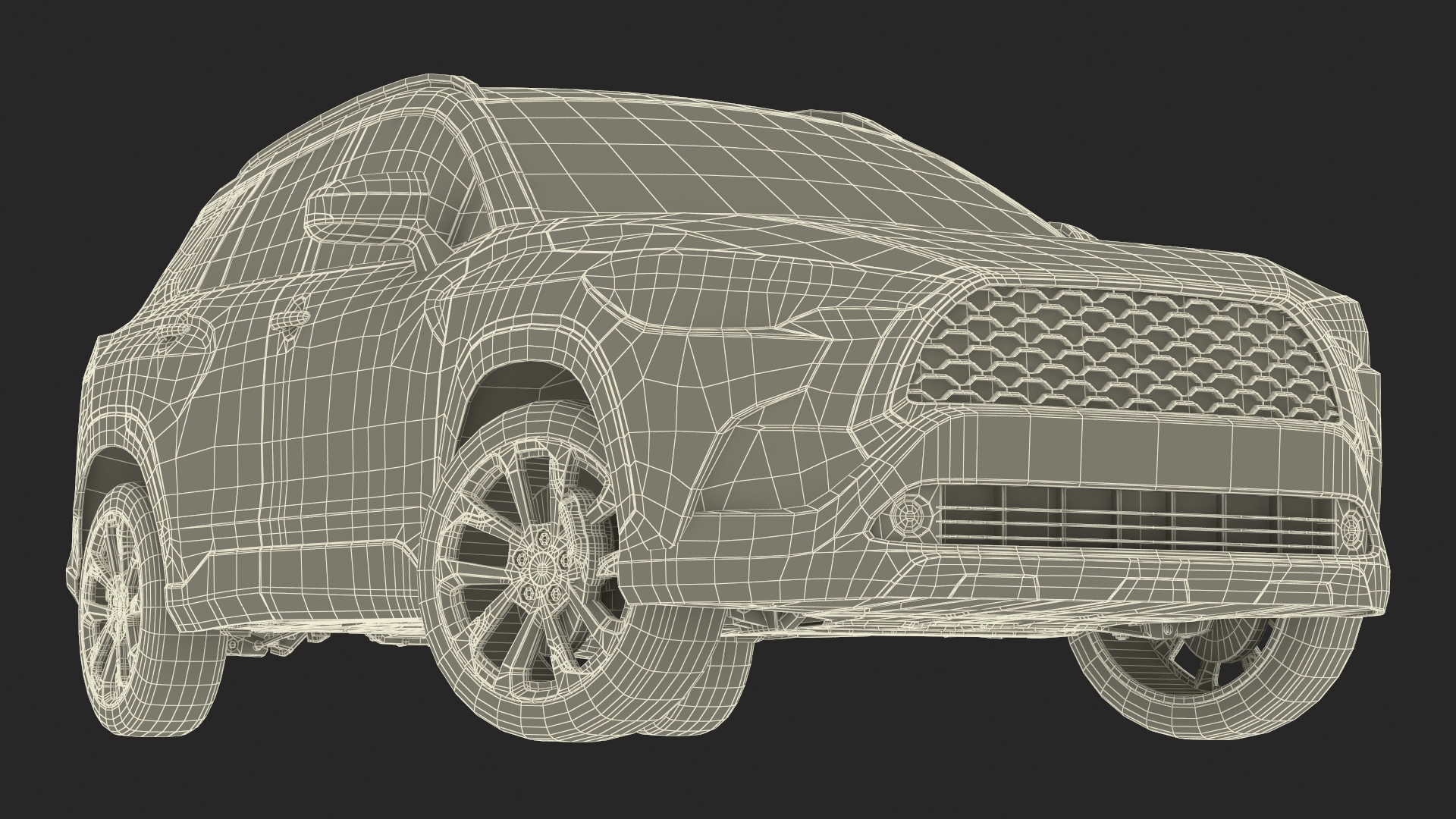 3D Vehicle Crossover Generic White Color Rigged for Maya model