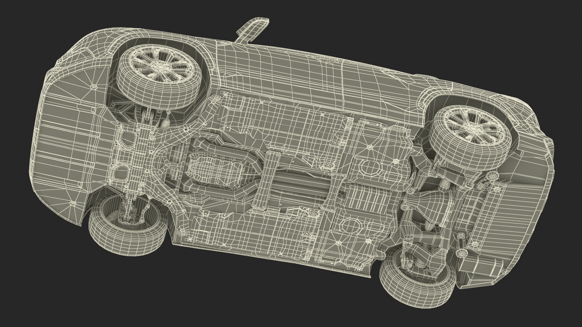 3D Vehicle Crossover Generic White Color Rigged for Maya model