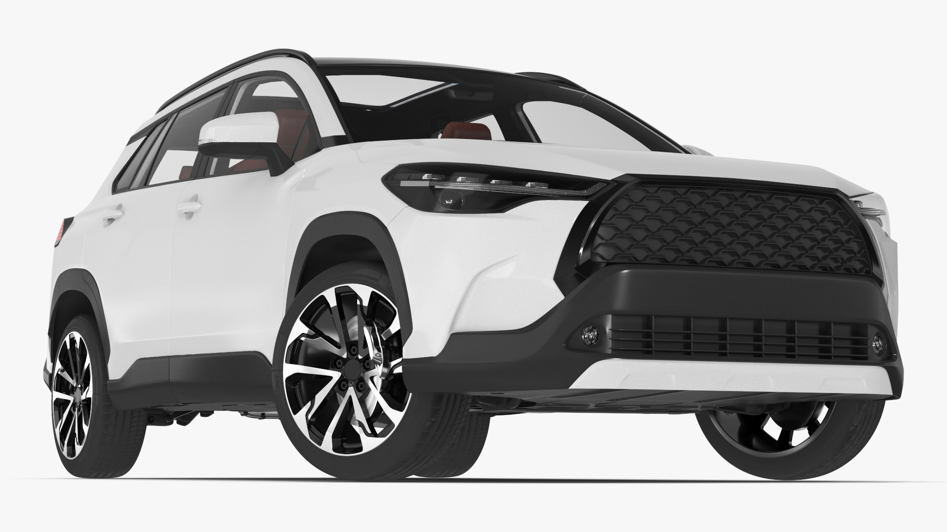 3D Vehicle Crossover Generic White Color Rigged for Maya model