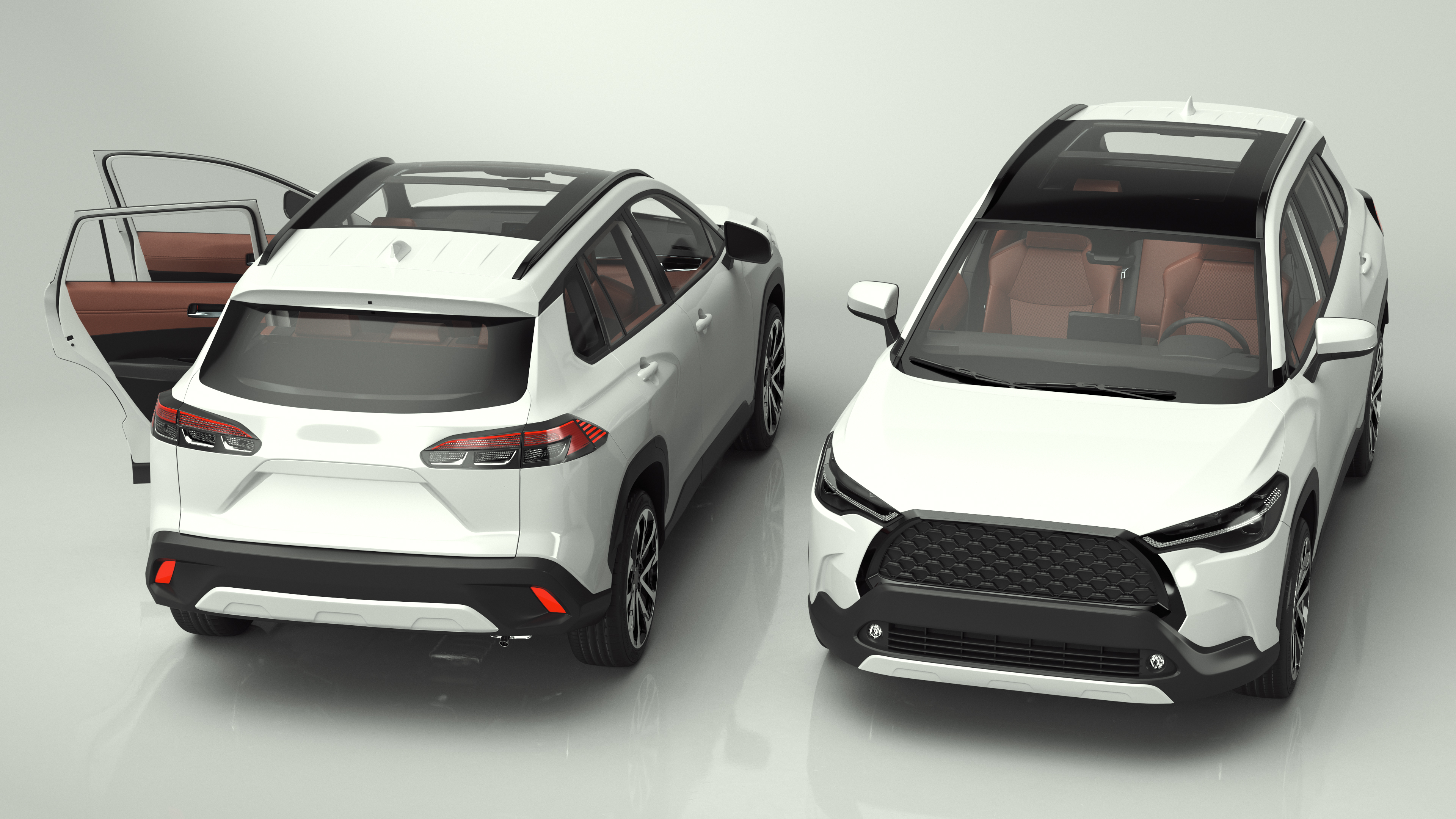 3D Vehicle Crossover Generic White Color Rigged for Maya model