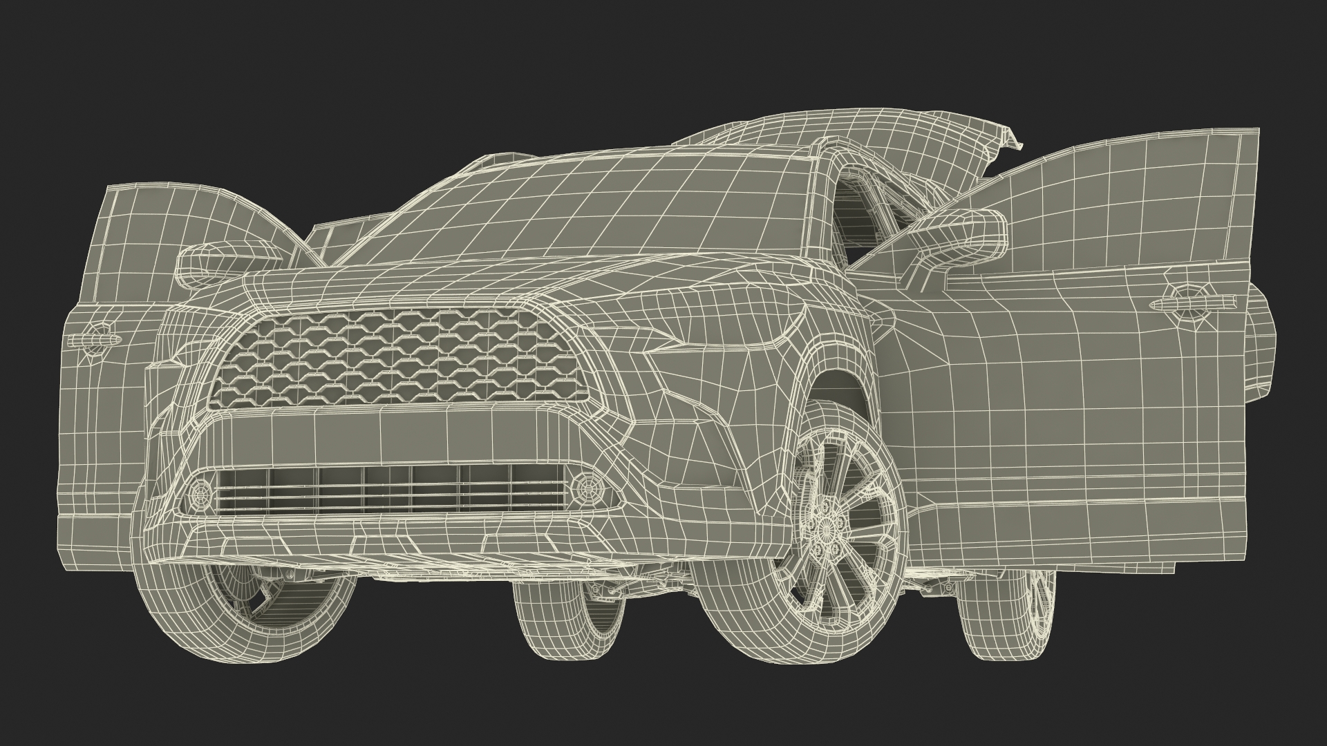 3D Vehicle Crossover Generic White Color Rigged for Maya model
