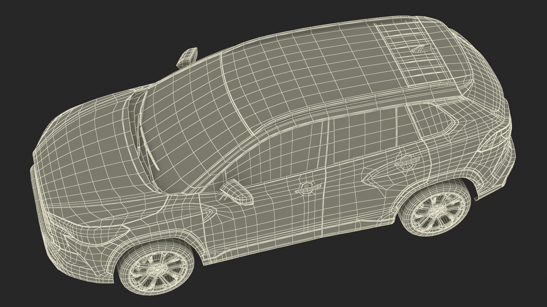 3D Vehicle Crossover Generic White Color Rigged for Maya model
