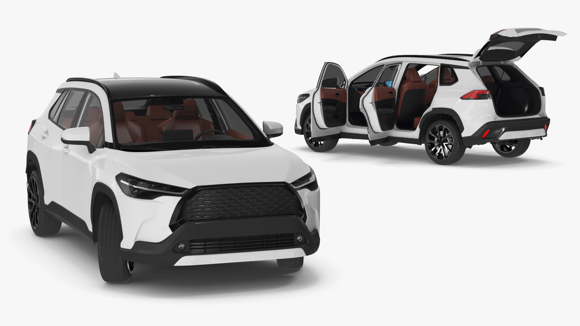 3D Vehicle Crossover Generic White Color Rigged for Maya model
