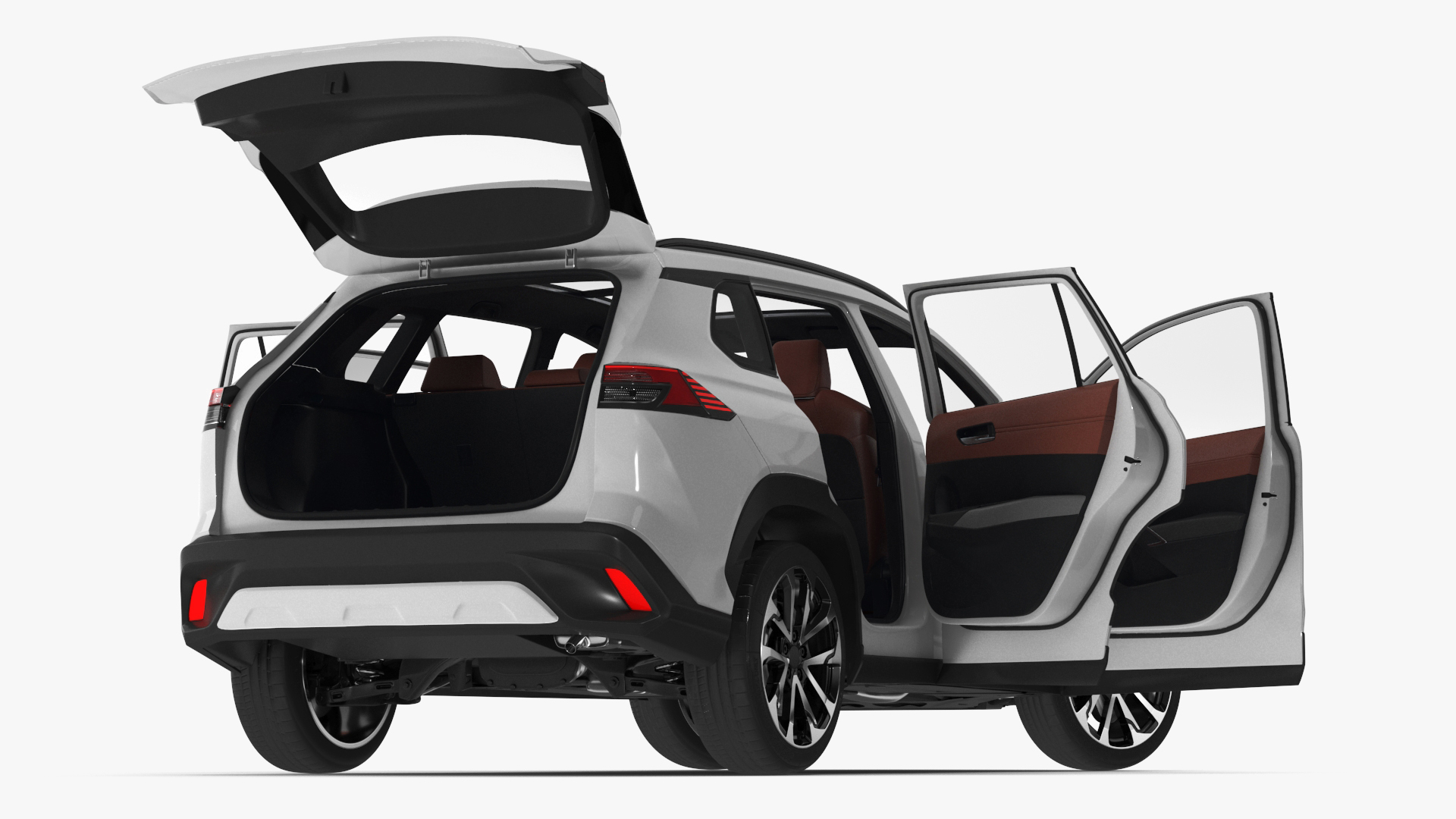 3D Vehicle Crossover Generic White Color Rigged for Maya model