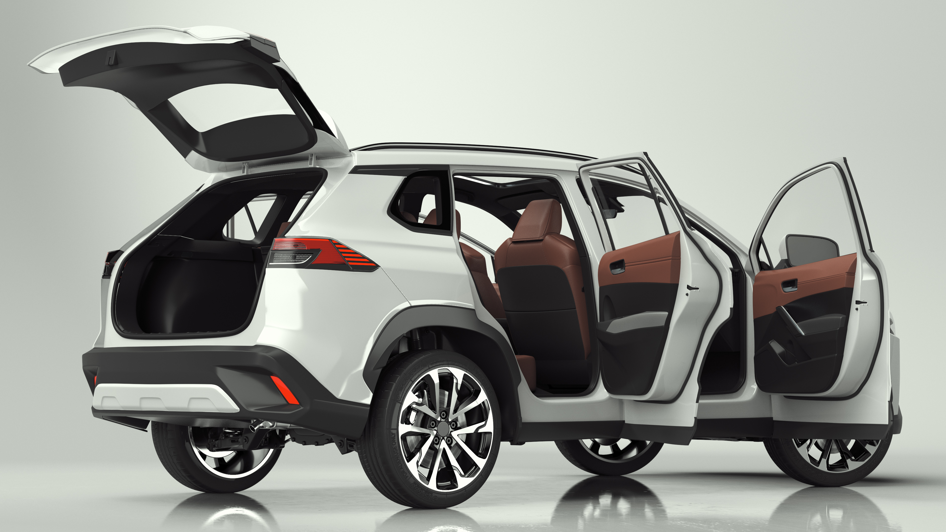 3D Vehicle Crossover Generic White Color Rigged for Maya model
