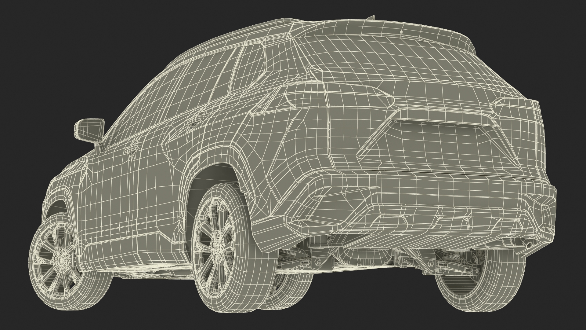 3D Vehicle Crossover Generic White Color Rigged for Maya model