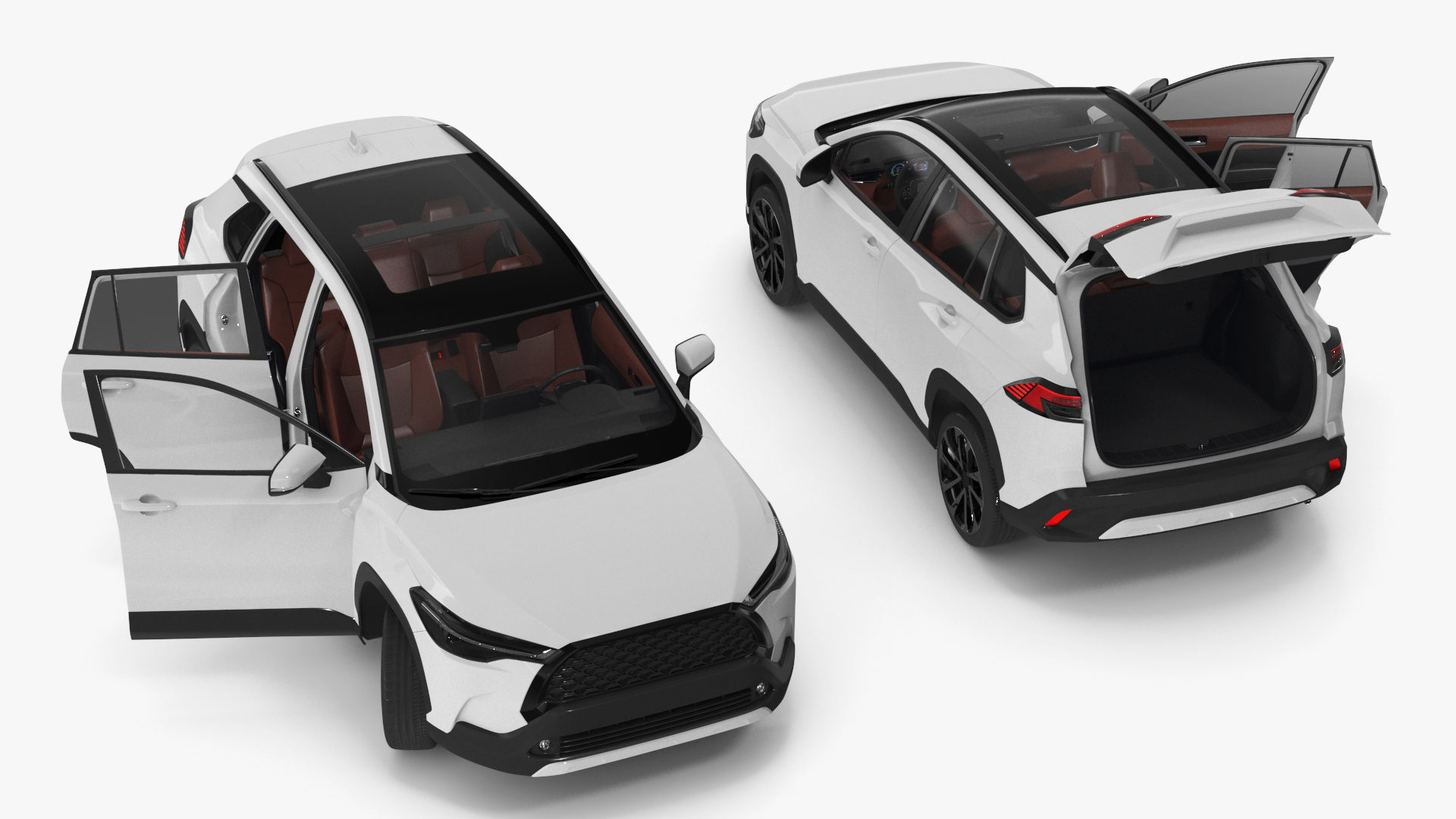 3D Vehicle Crossover Generic White Color Rigged for Maya model