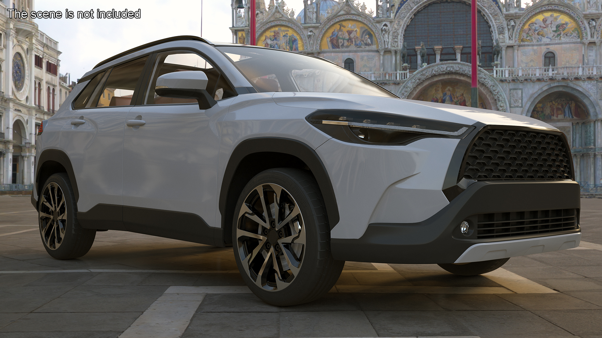 3D Vehicle Crossover Generic White Color Rigged for Maya model