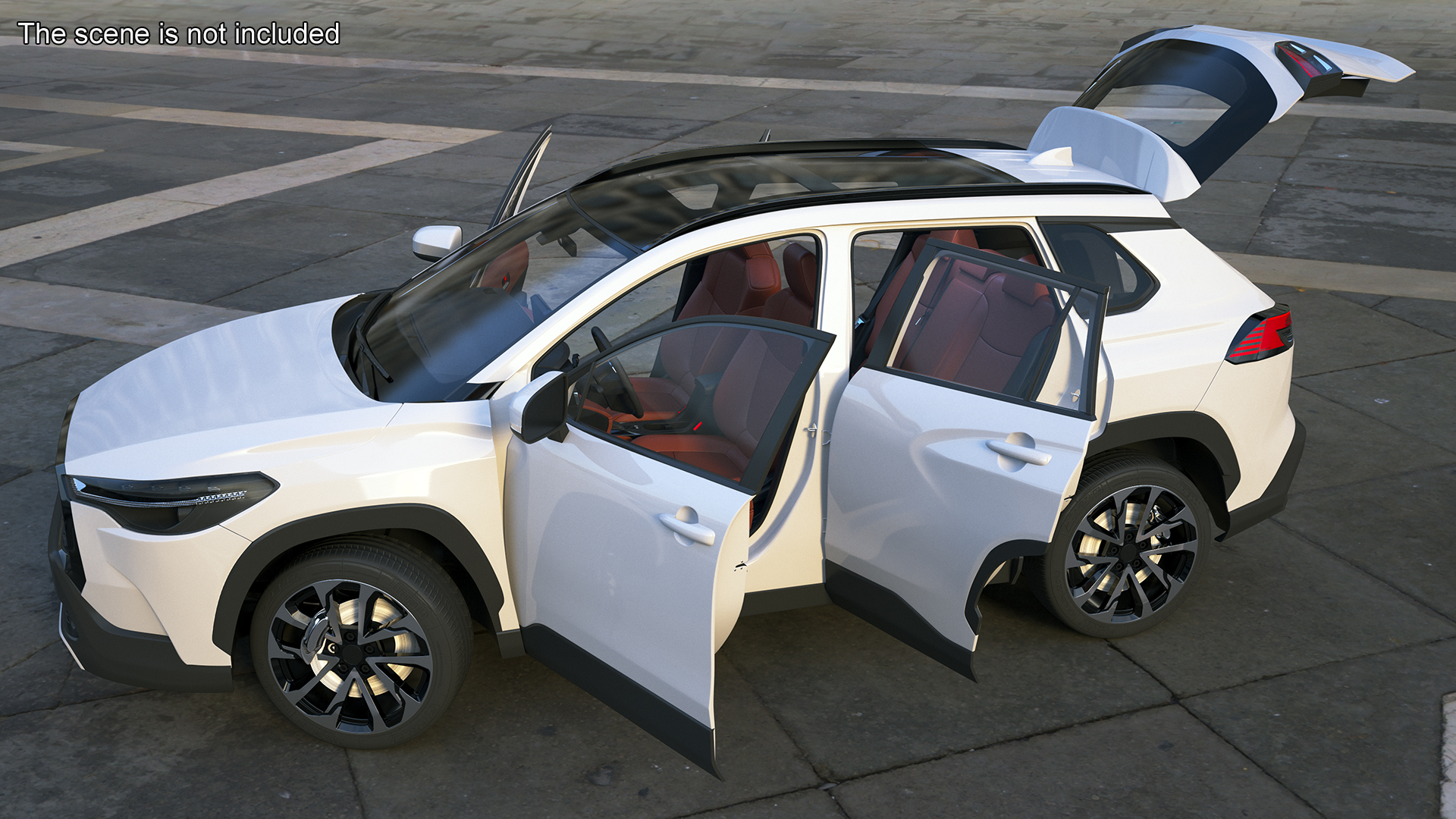 3D Vehicle Crossover Generic White Color Rigged for Maya model