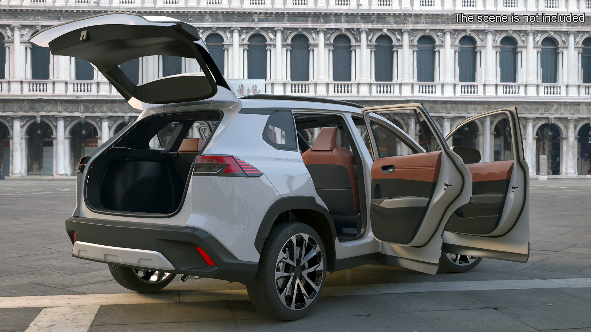3D Vehicle Crossover Generic White Color Rigged for Maya model