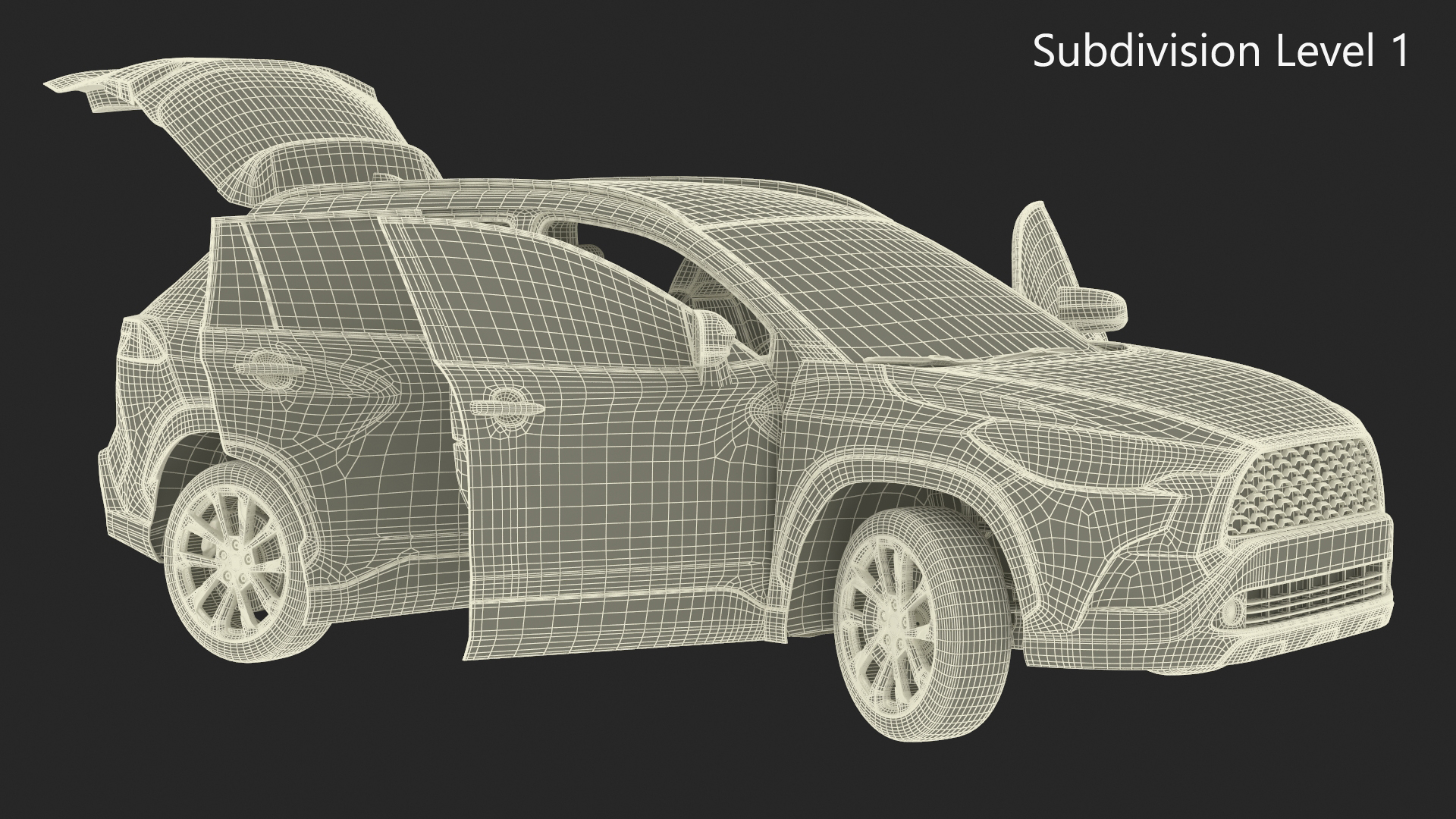 3D Vehicle Crossover Generic White Color Rigged for Maya model