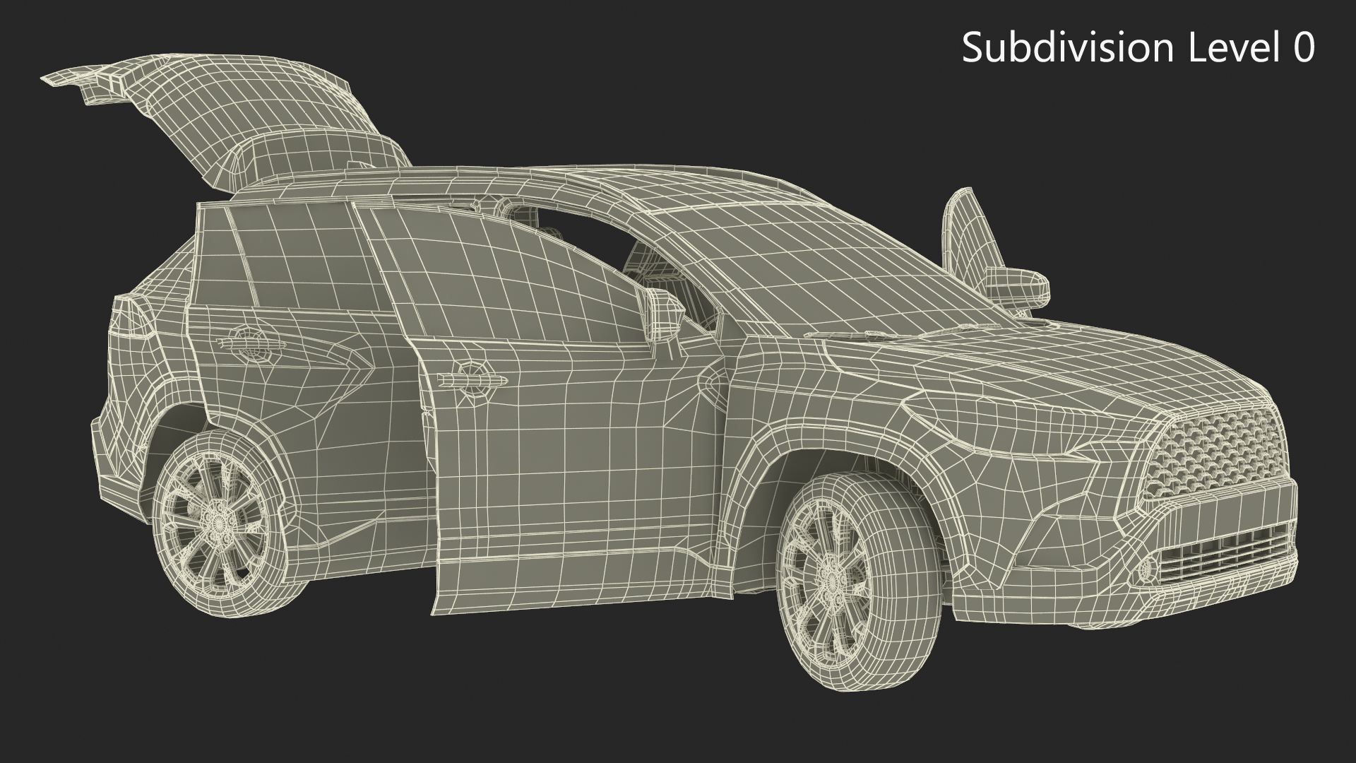 3D Vehicle Crossover Generic White Color Rigged for Maya model