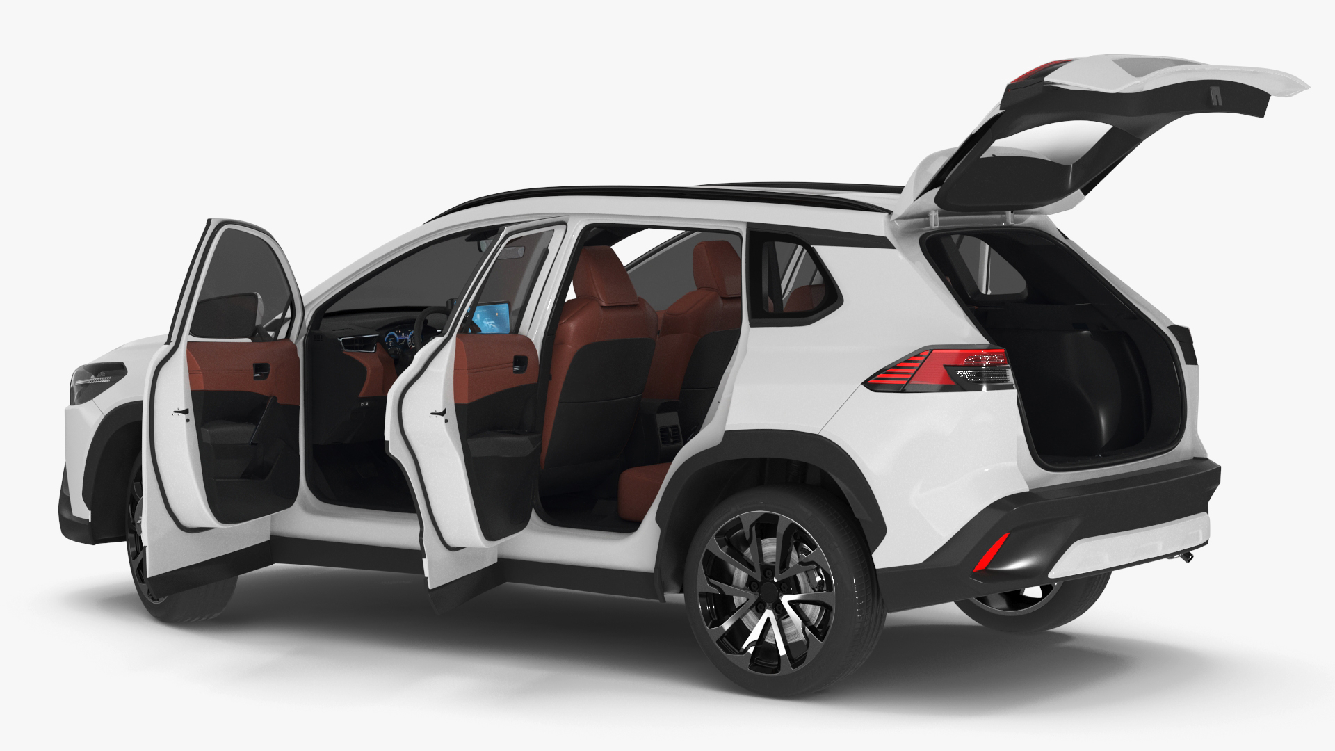 3D Vehicle Crossover Generic White Color Rigged for Maya model