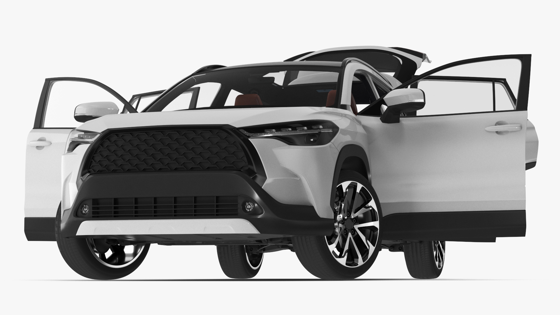 3D Vehicle Crossover Generic White Color Rigged for Maya model