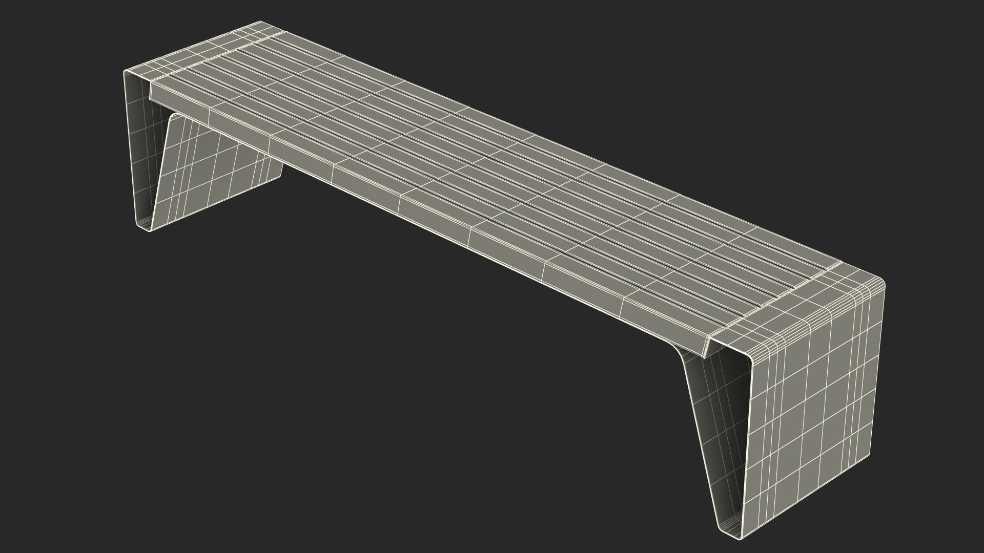 3D Steel Park Bench Radium model