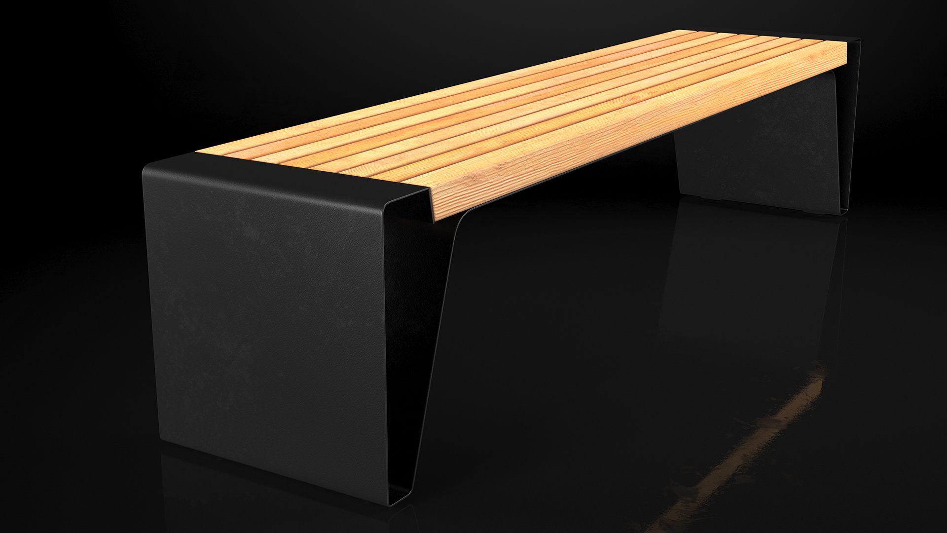 3D Steel Park Bench Radium model