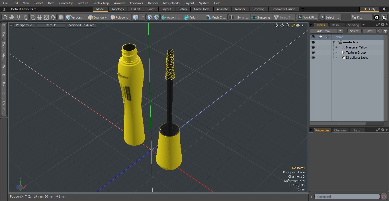 Mascara Yellow 3D model