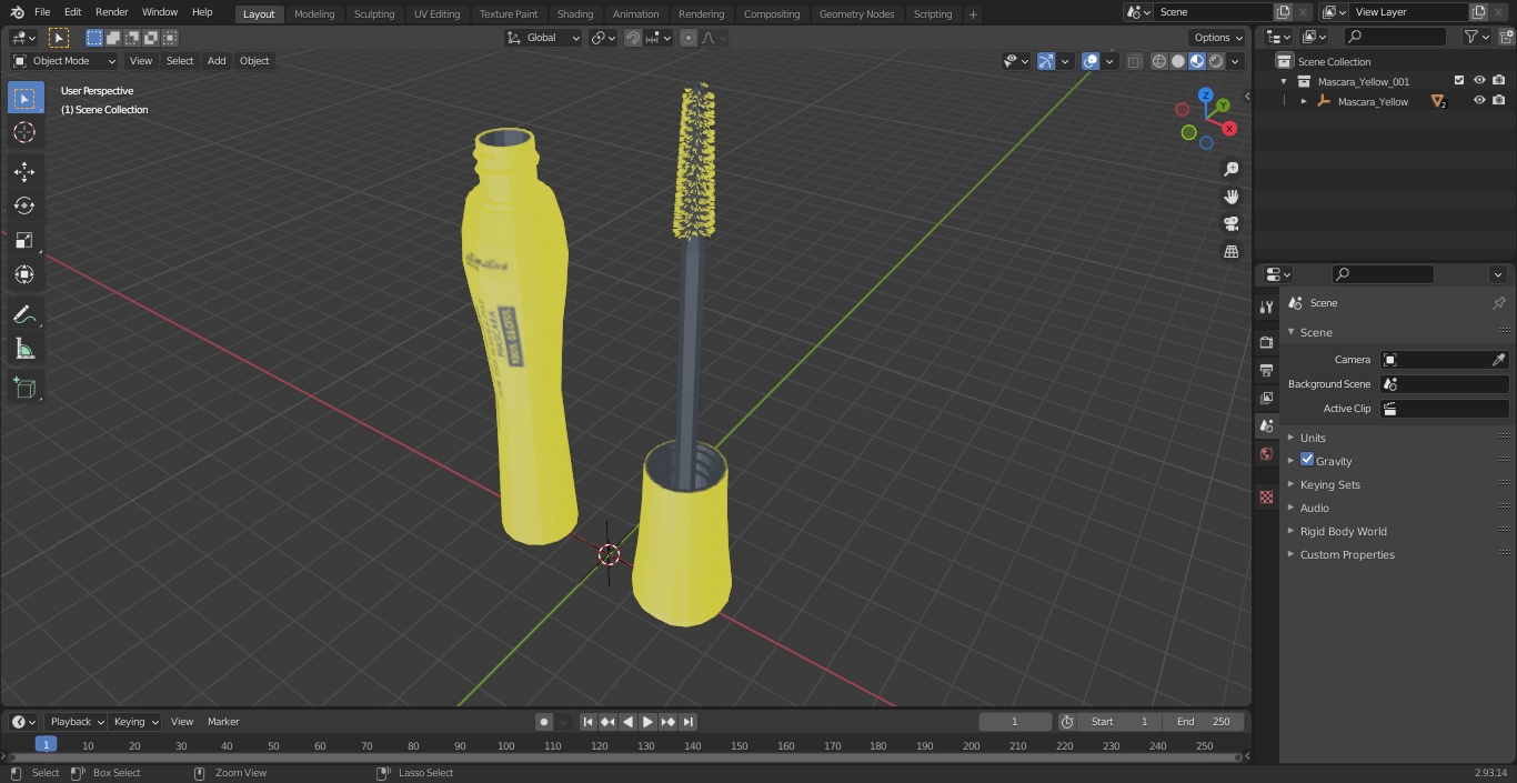 Mascara Yellow 3D model