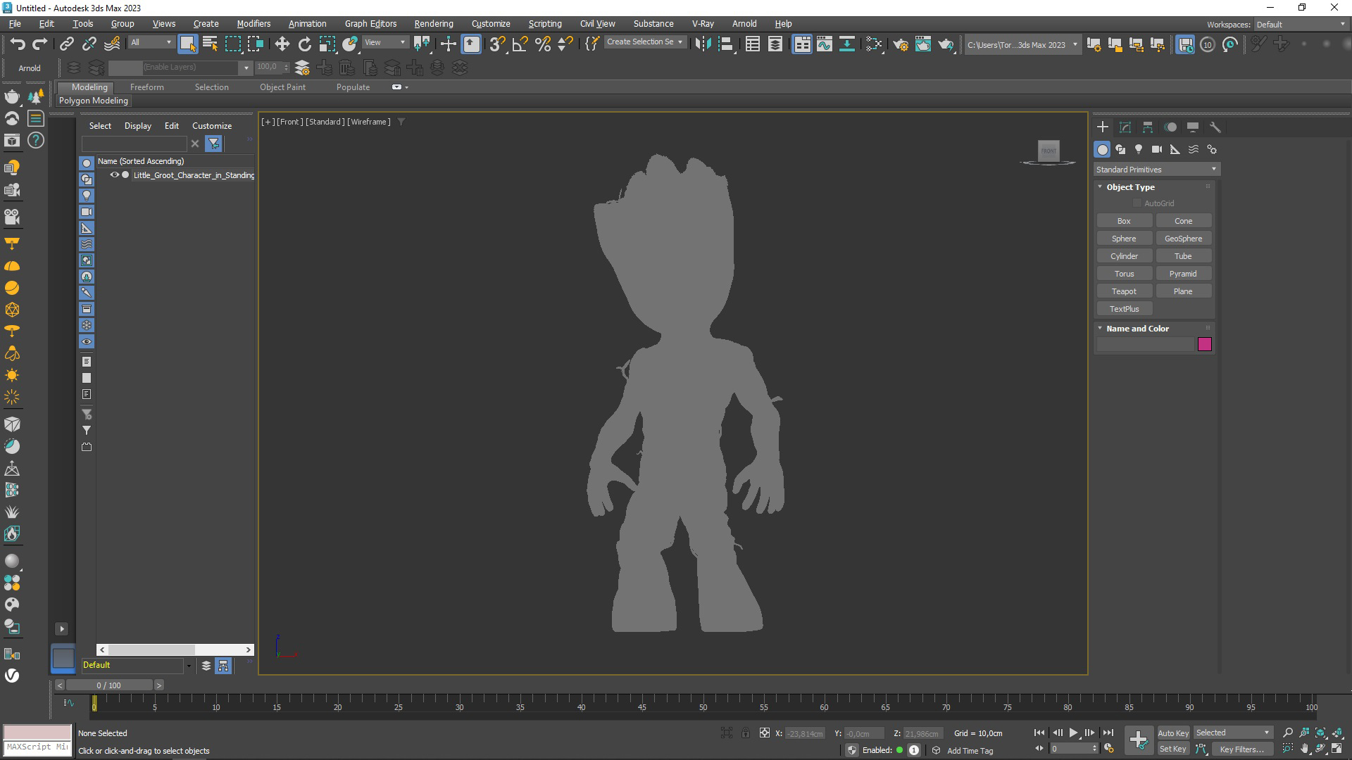 Little Groot Character in Standing Pose for 3D Print 3D