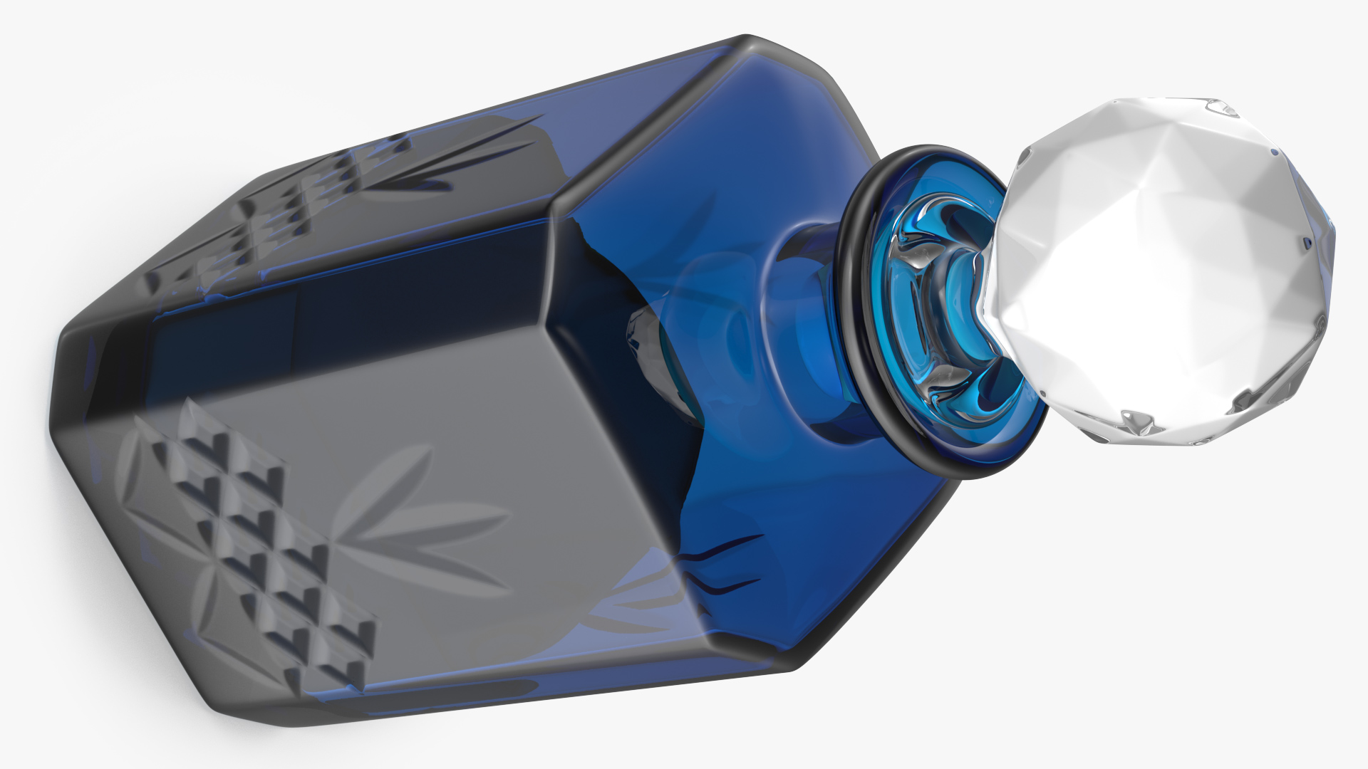 3D Blue Crystal Whisky Decanter model