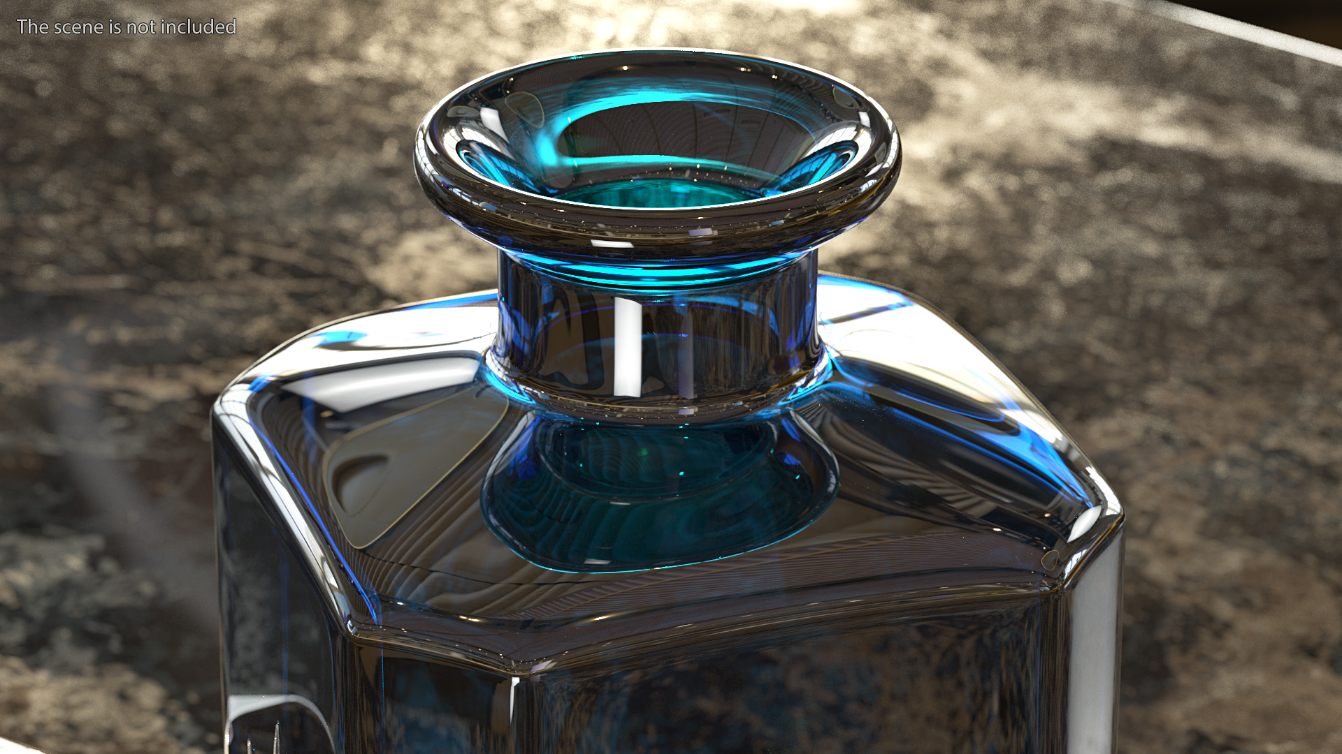3D Blue Crystal Whisky Decanter model