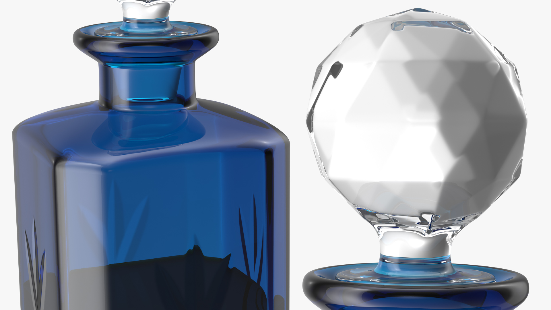 3D Blue Crystal Whisky Decanter model