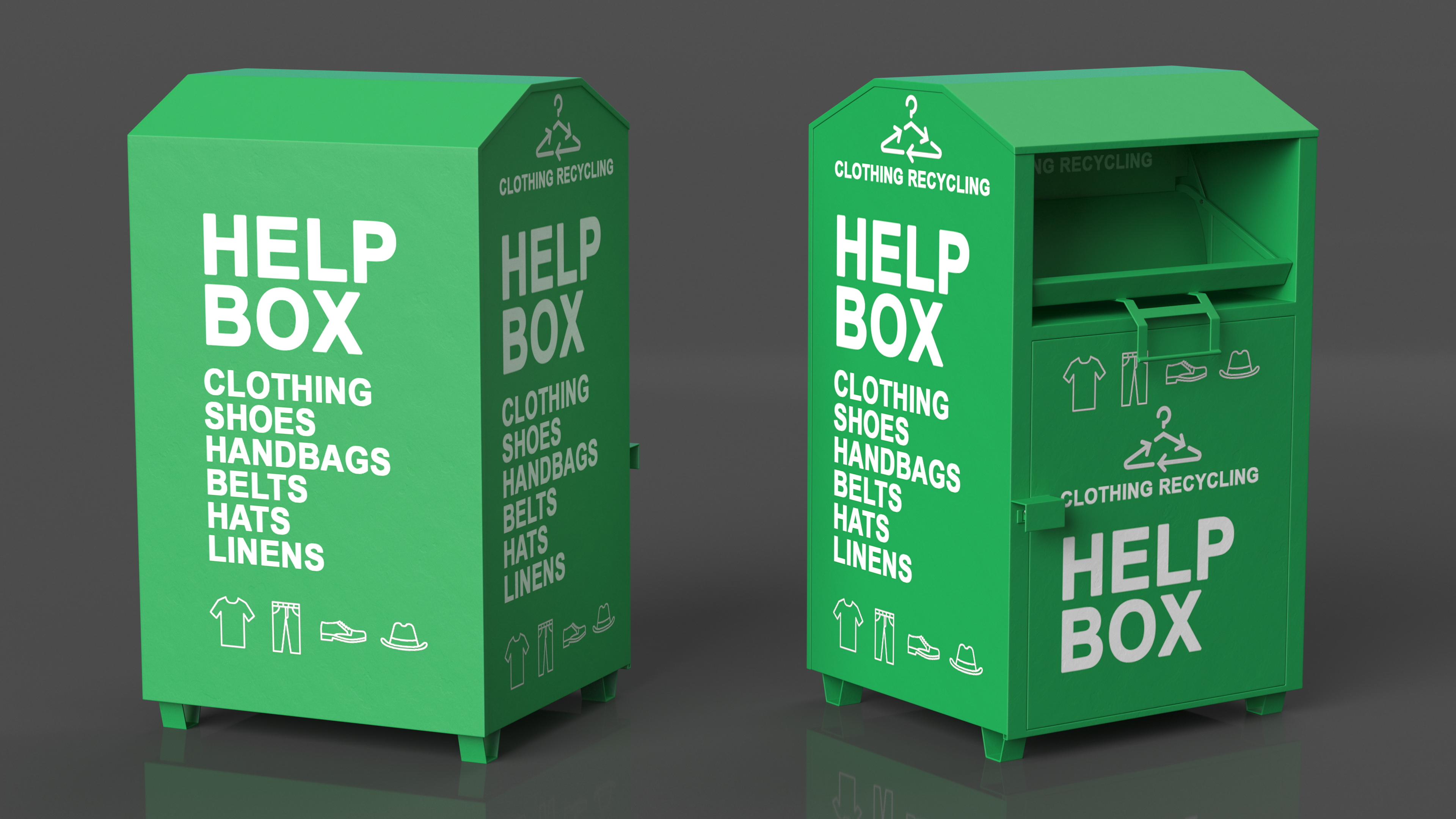 Drop Box for Clothes and Shoes Rigged 3D