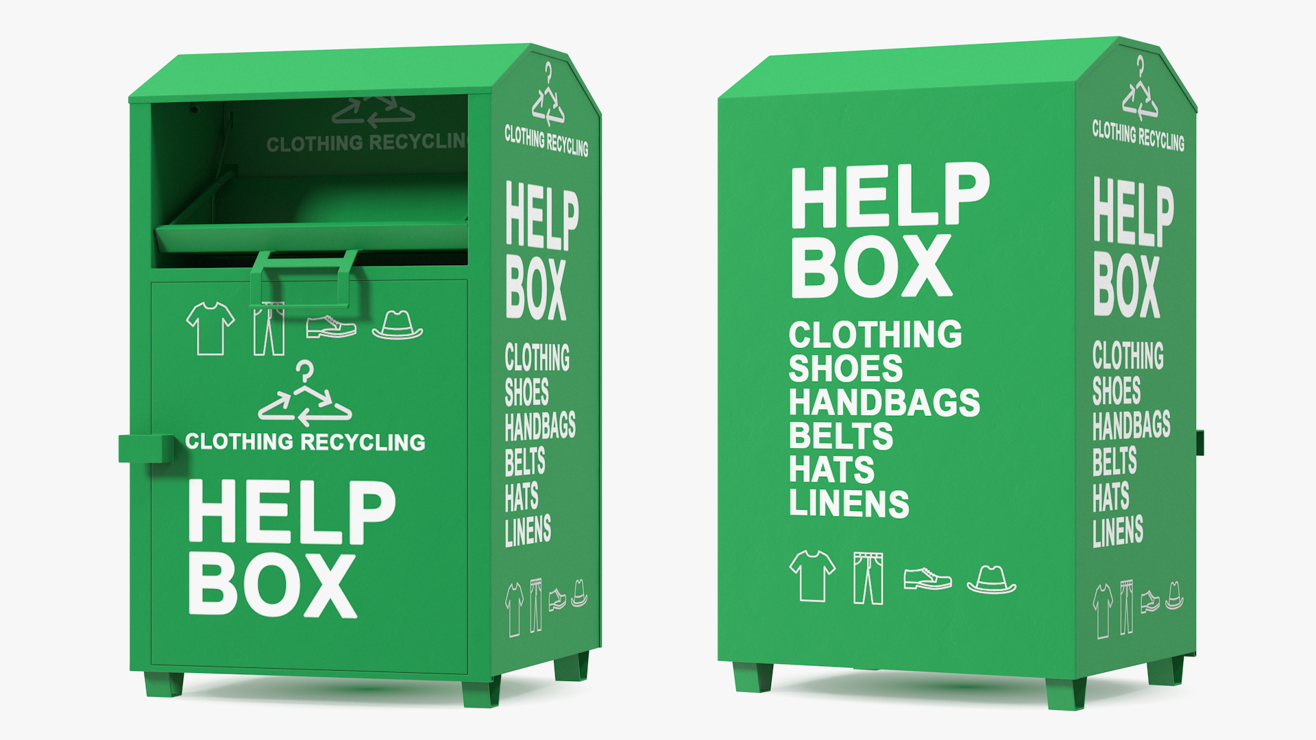 Drop Box for Clothes and Shoes Rigged 3D