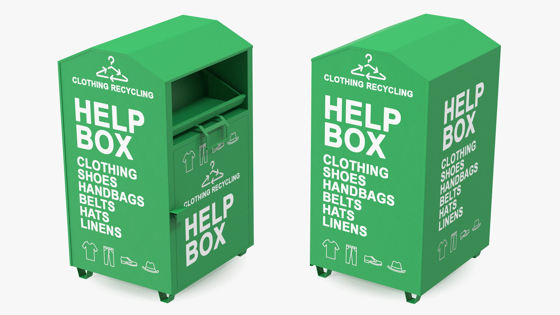 Drop Box for Clothes and Shoes Rigged 3D
