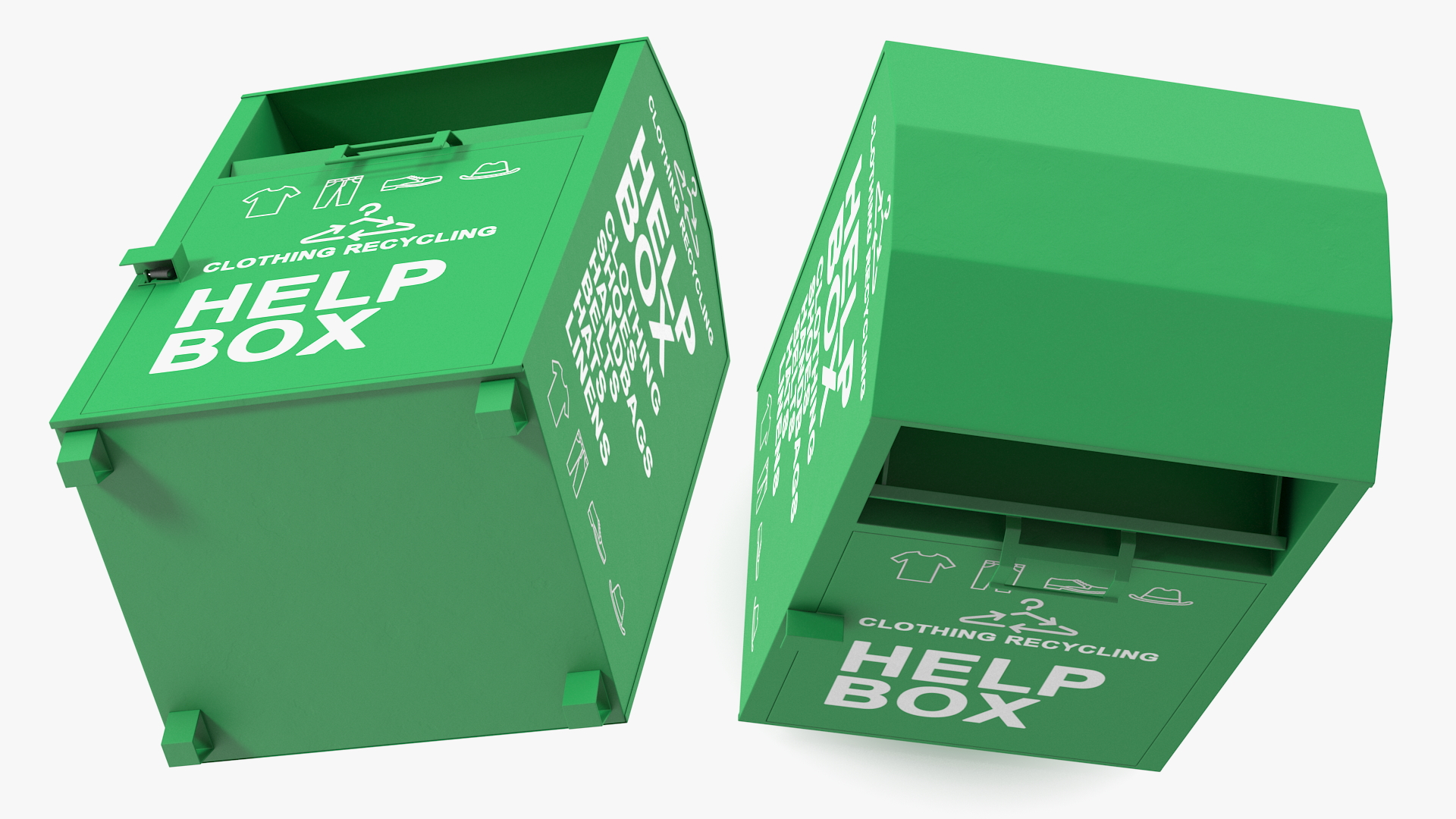 Drop Box for Clothes and Shoes Rigged 3D