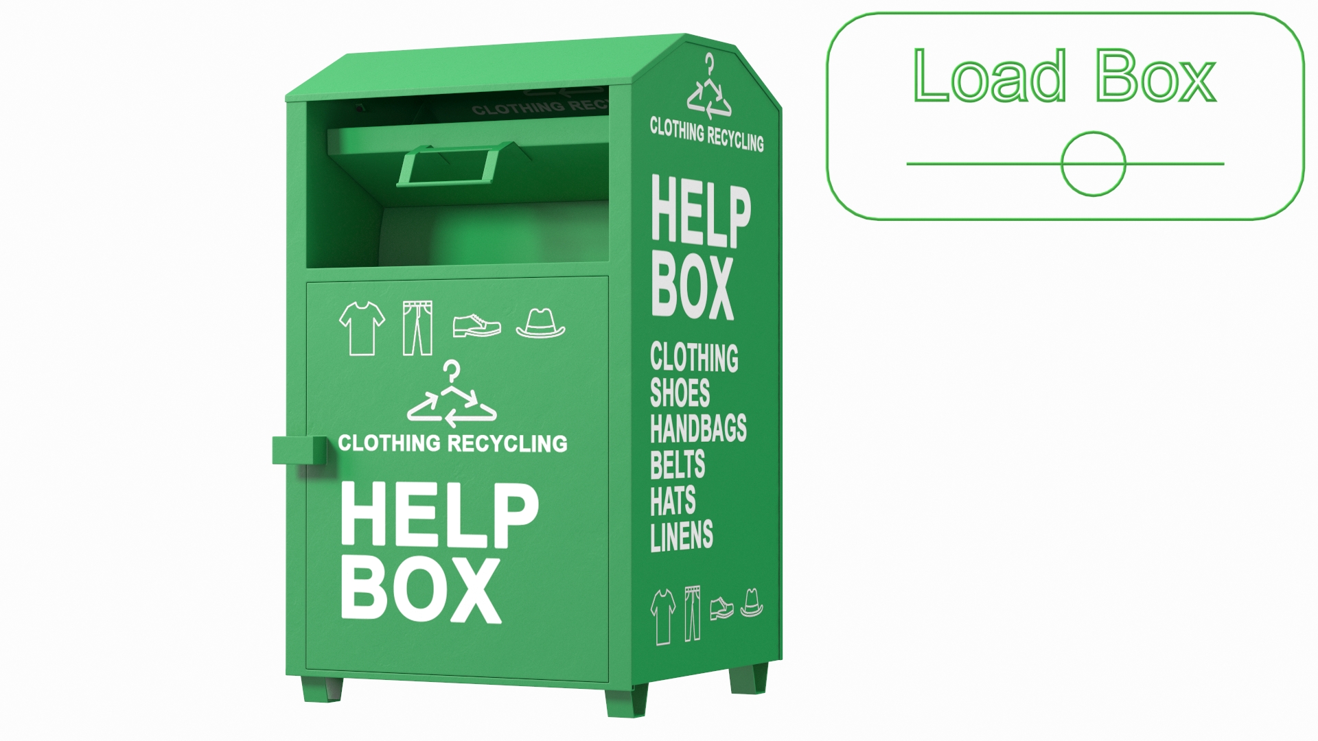 Drop Box for Clothes and Shoes Rigged 3D
