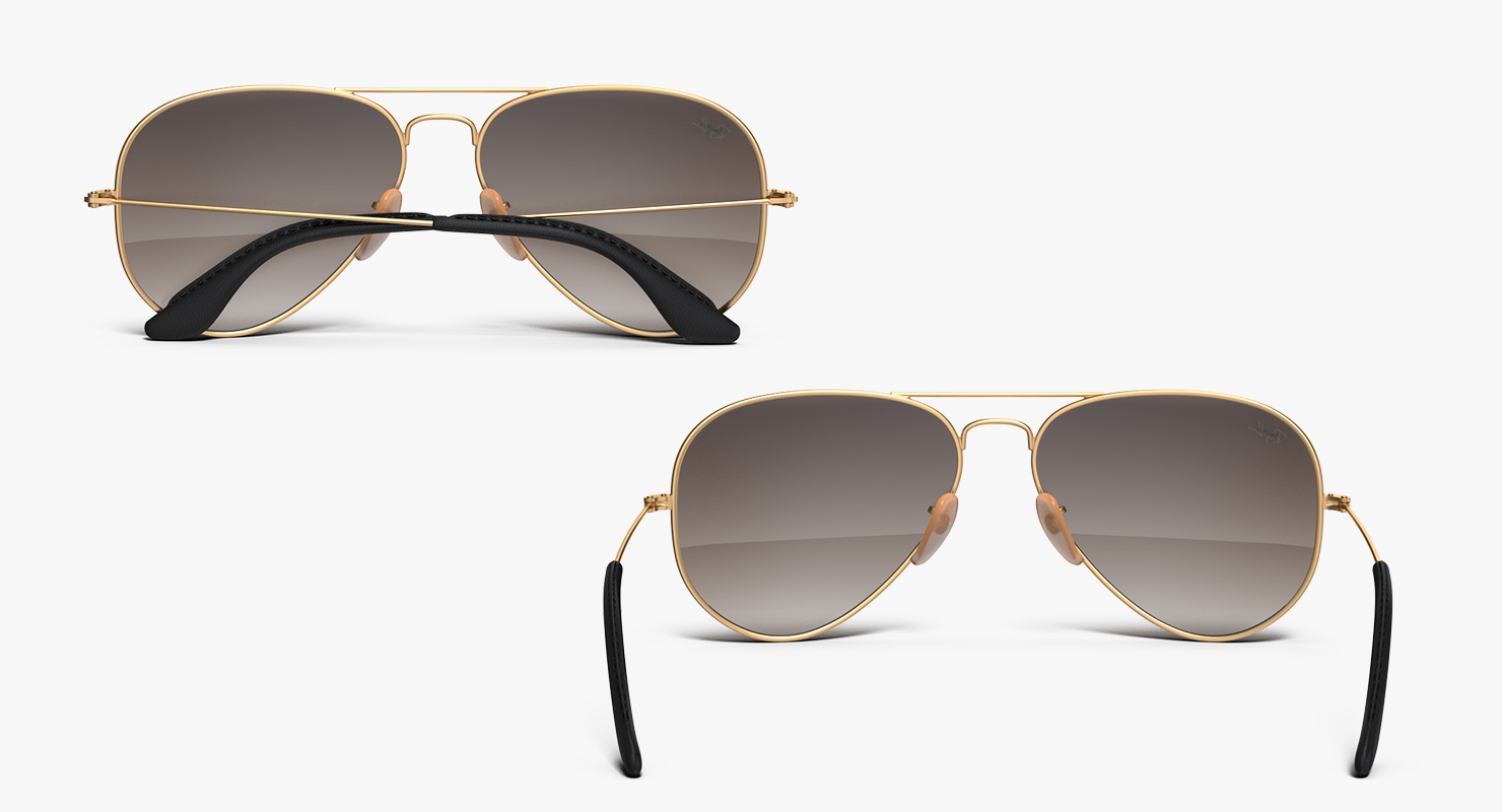 Sunglasses Ray Ban Aviator Brown 3D