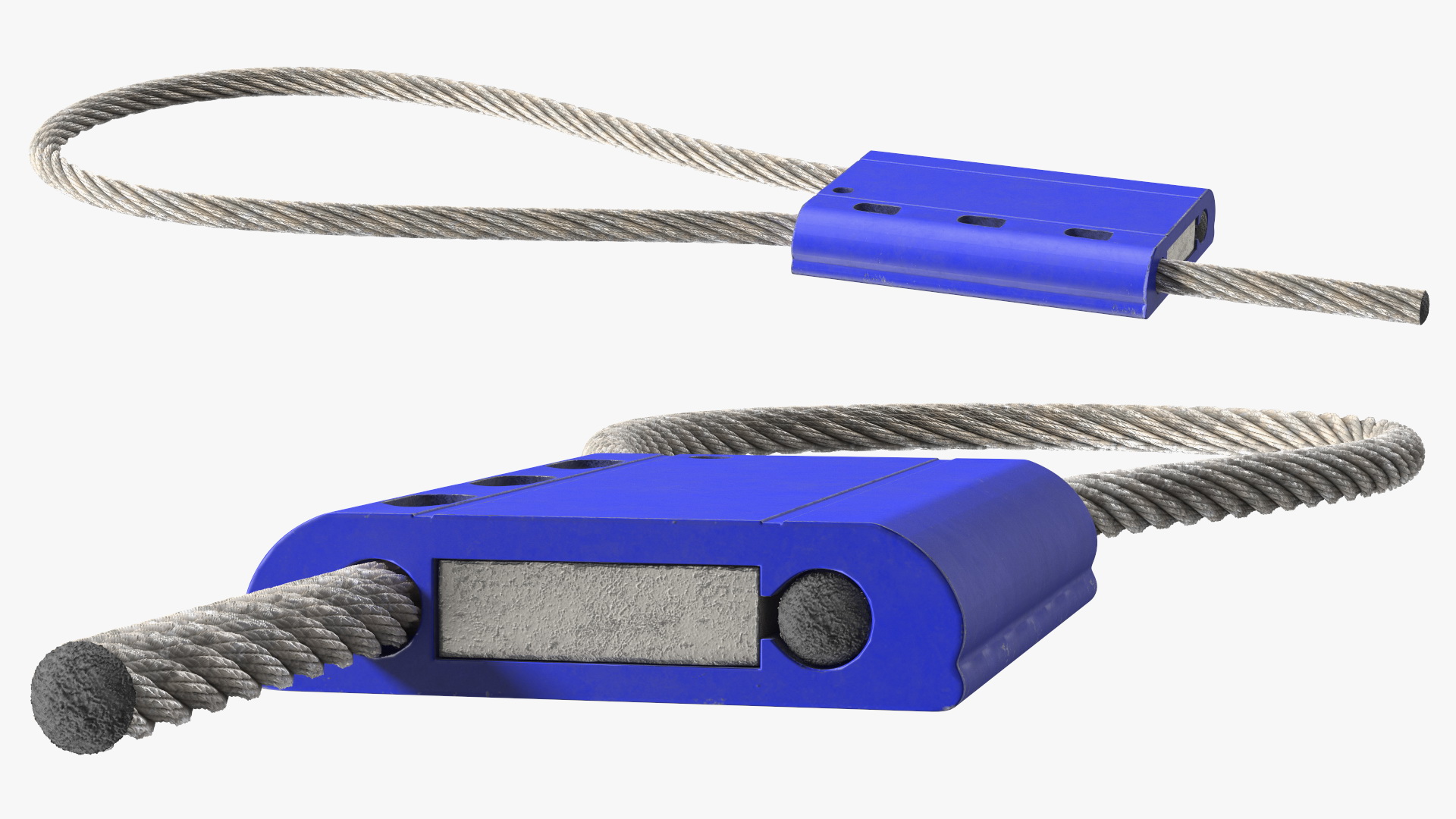 Blue Tight Steel Cable Seal Loop 3D