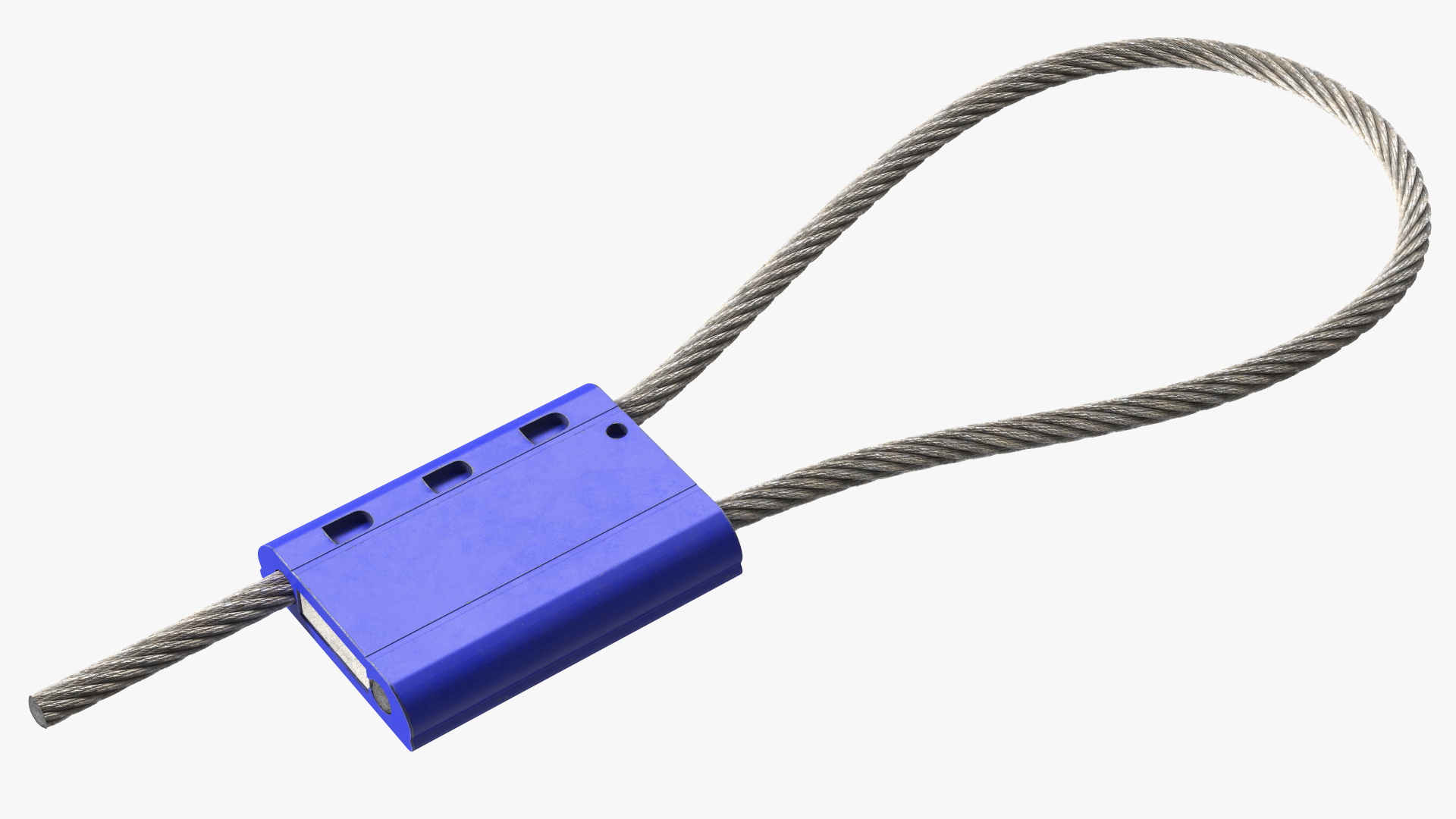 Blue Tight Steel Cable Seal Loop 3D