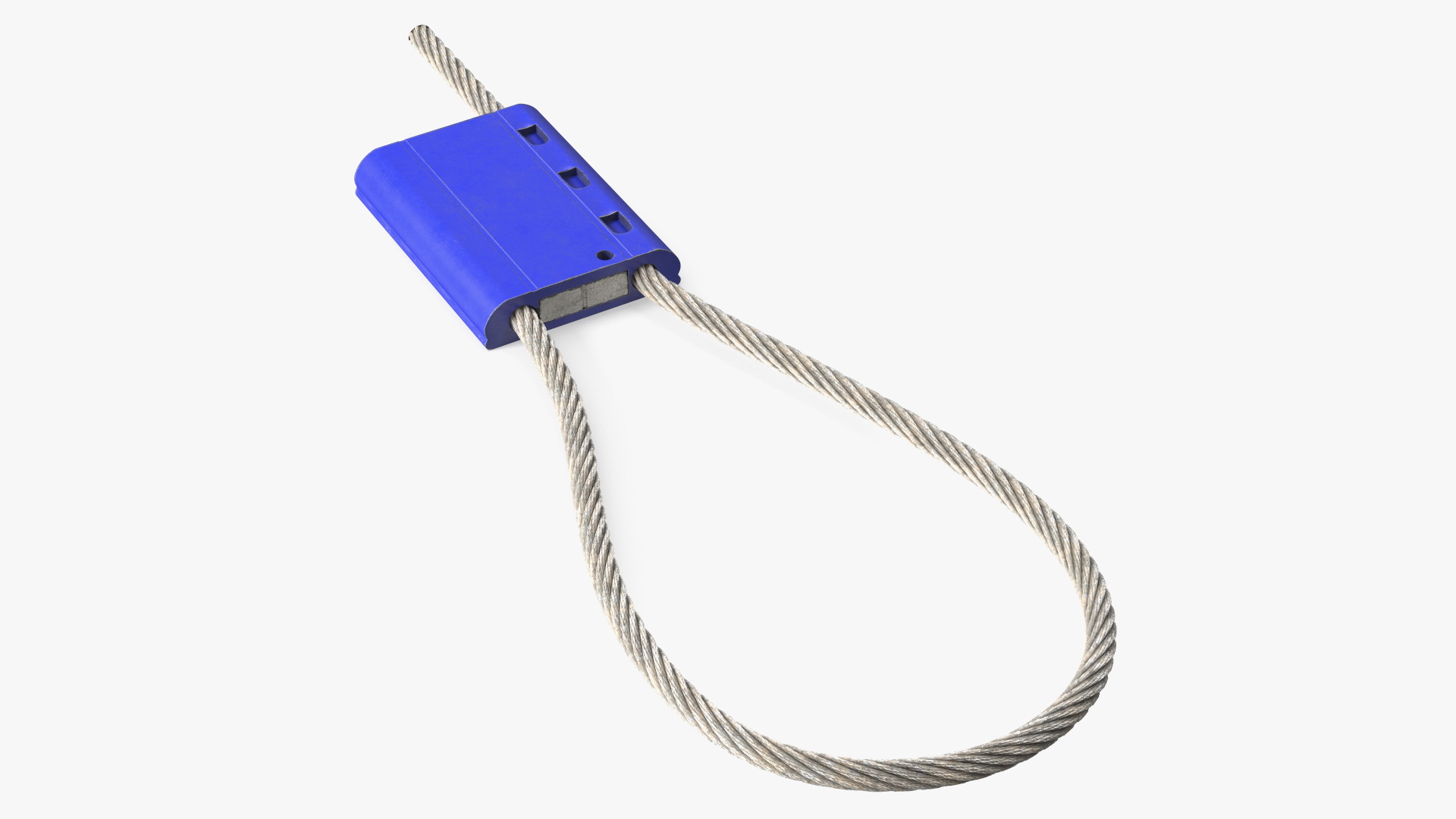 Blue Tight Steel Cable Seal Loop 3D