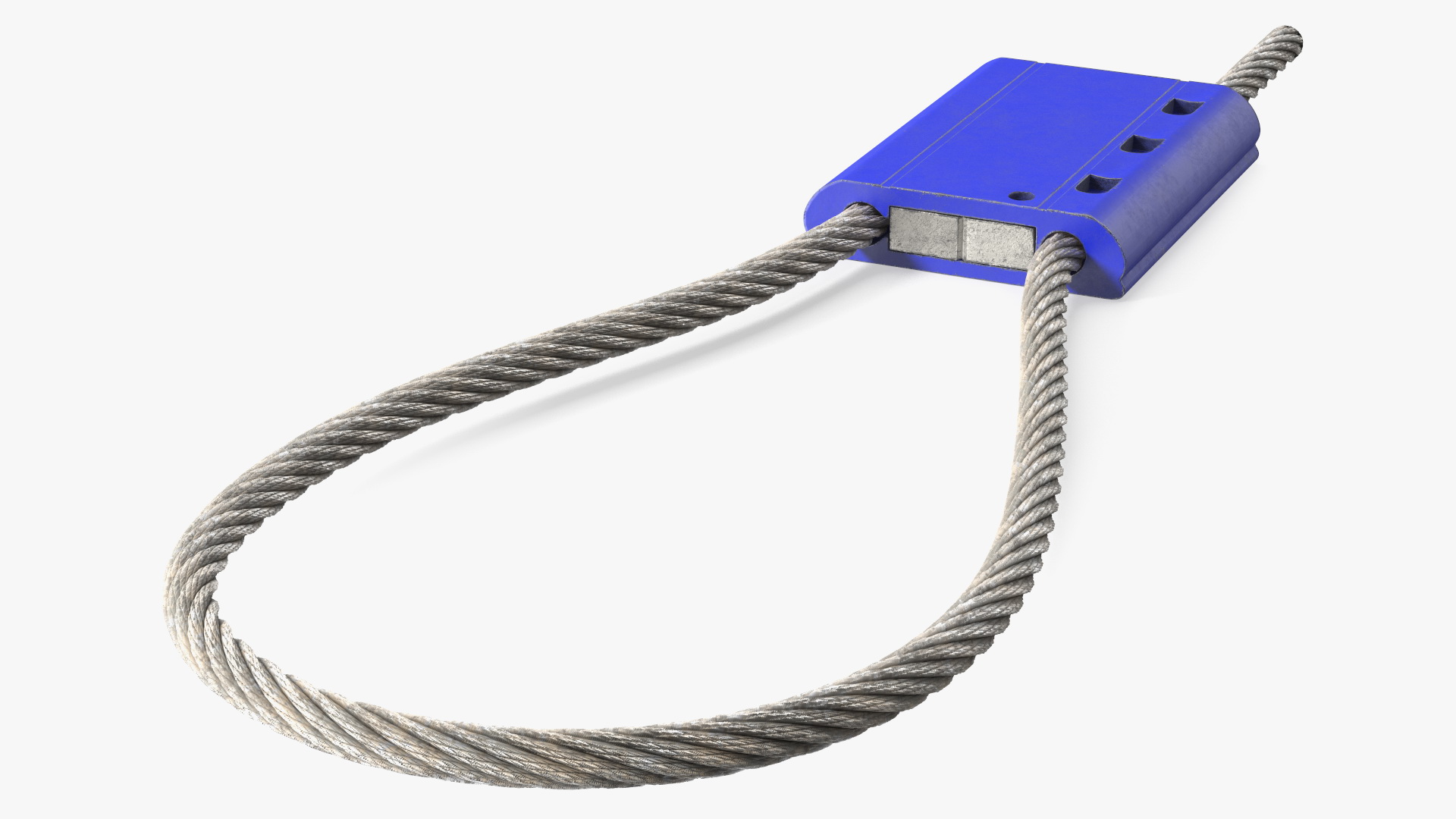 Blue Tight Steel Cable Seal Loop 3D