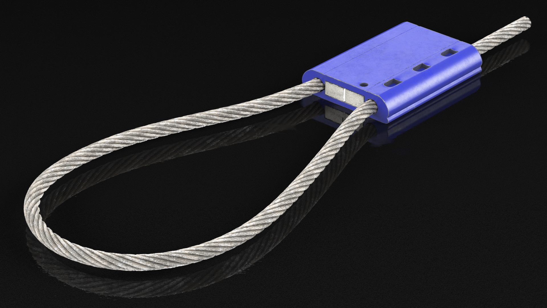 Blue Tight Steel Cable Seal Loop 3D