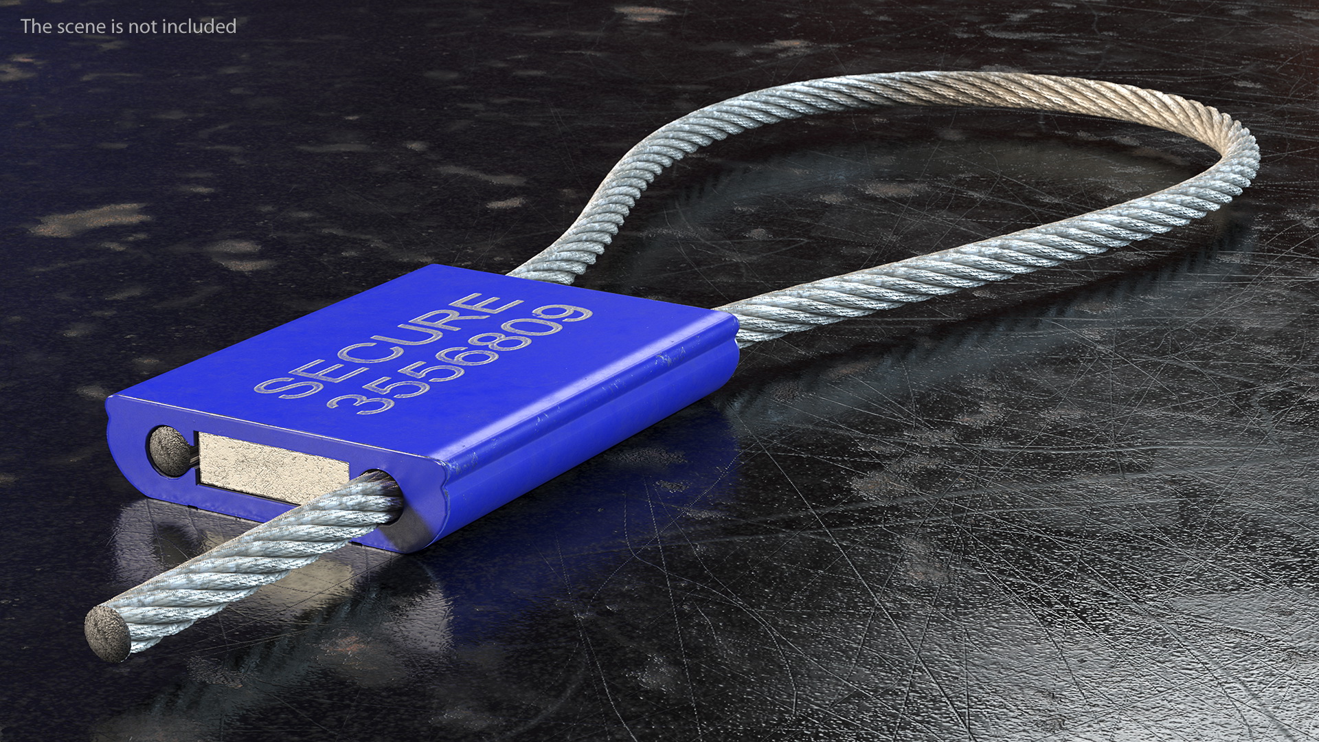 Blue Tight Steel Cable Seal Loop 3D