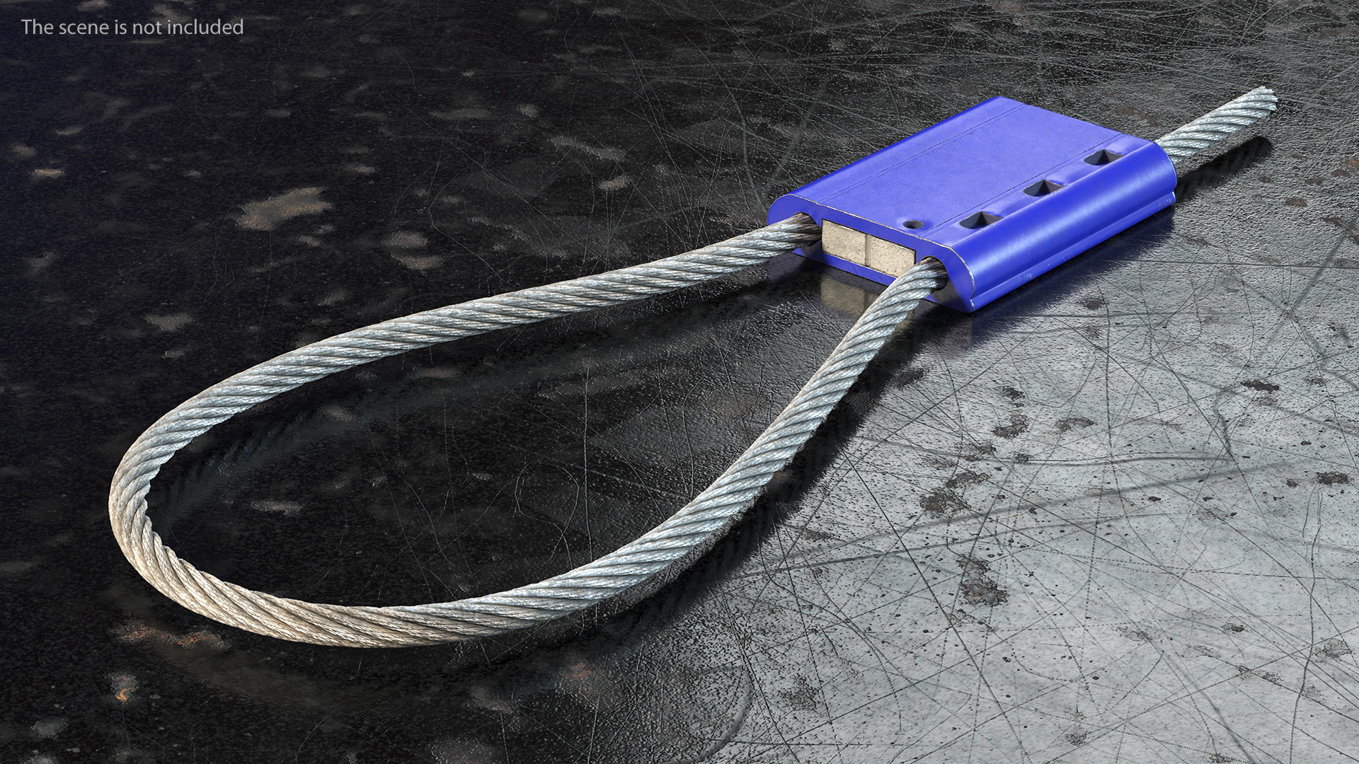 Blue Tight Steel Cable Seal Loop 3D