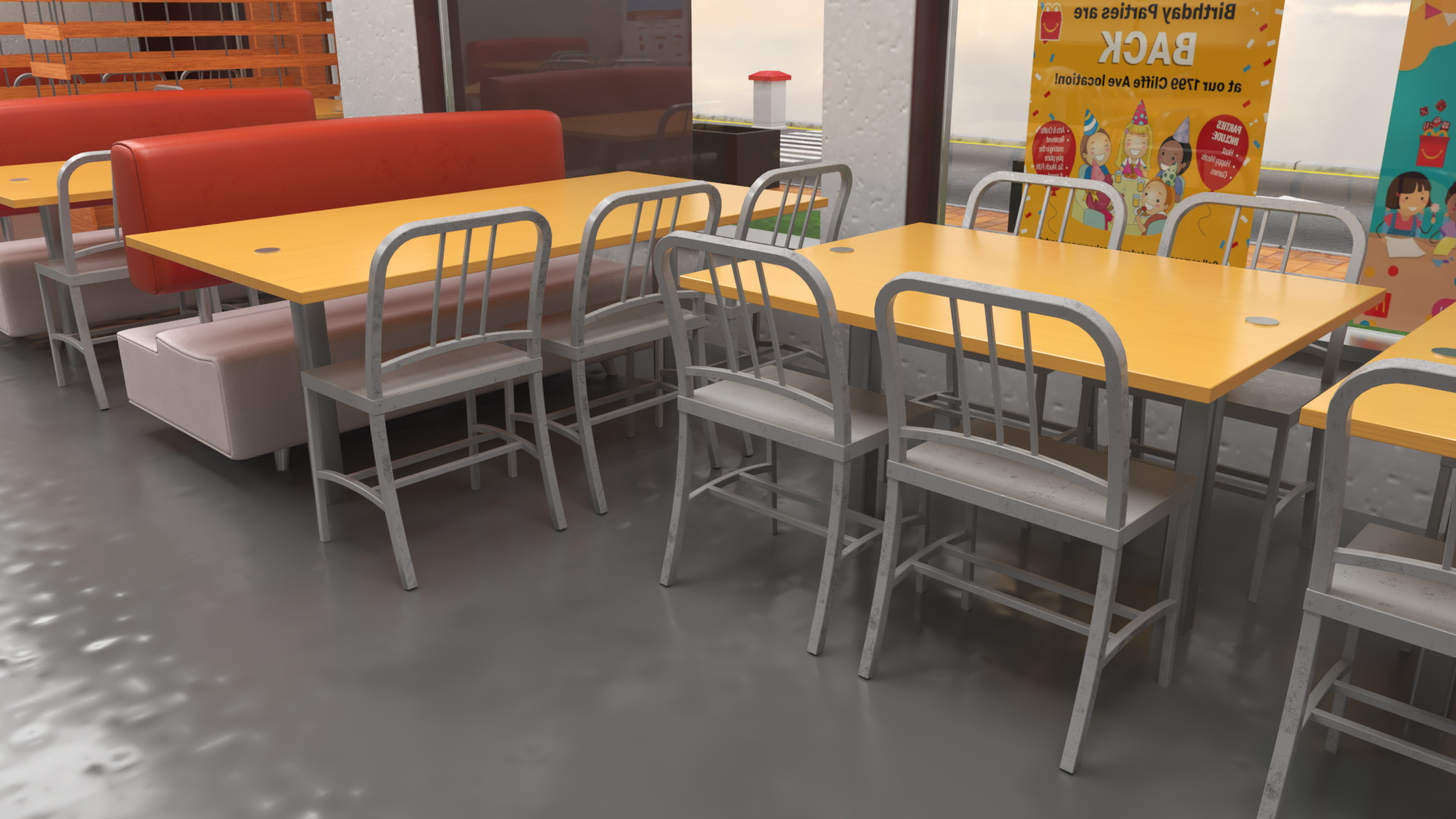 3D Ronald McDonald Clown Near Restaurant Fur