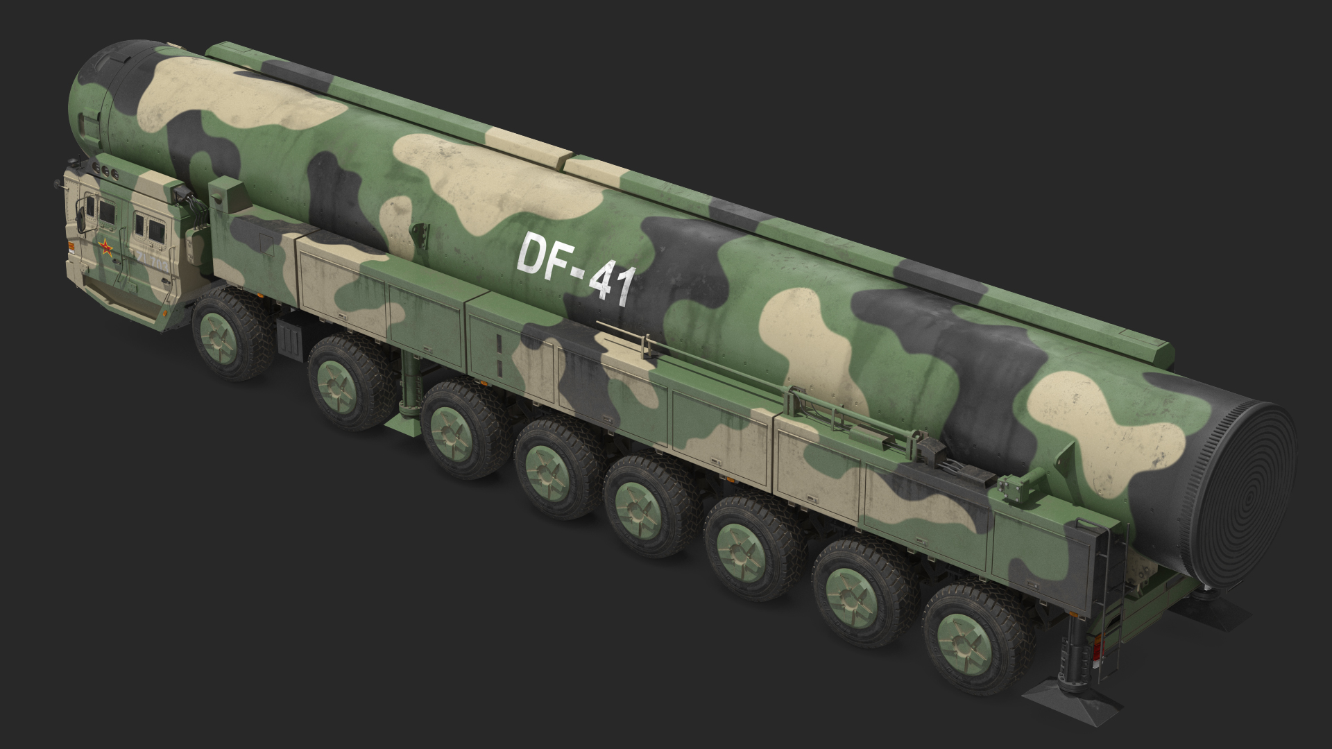 Dongfeng-41 ICBM Launch Vehicle Dusty Rigged 3D model